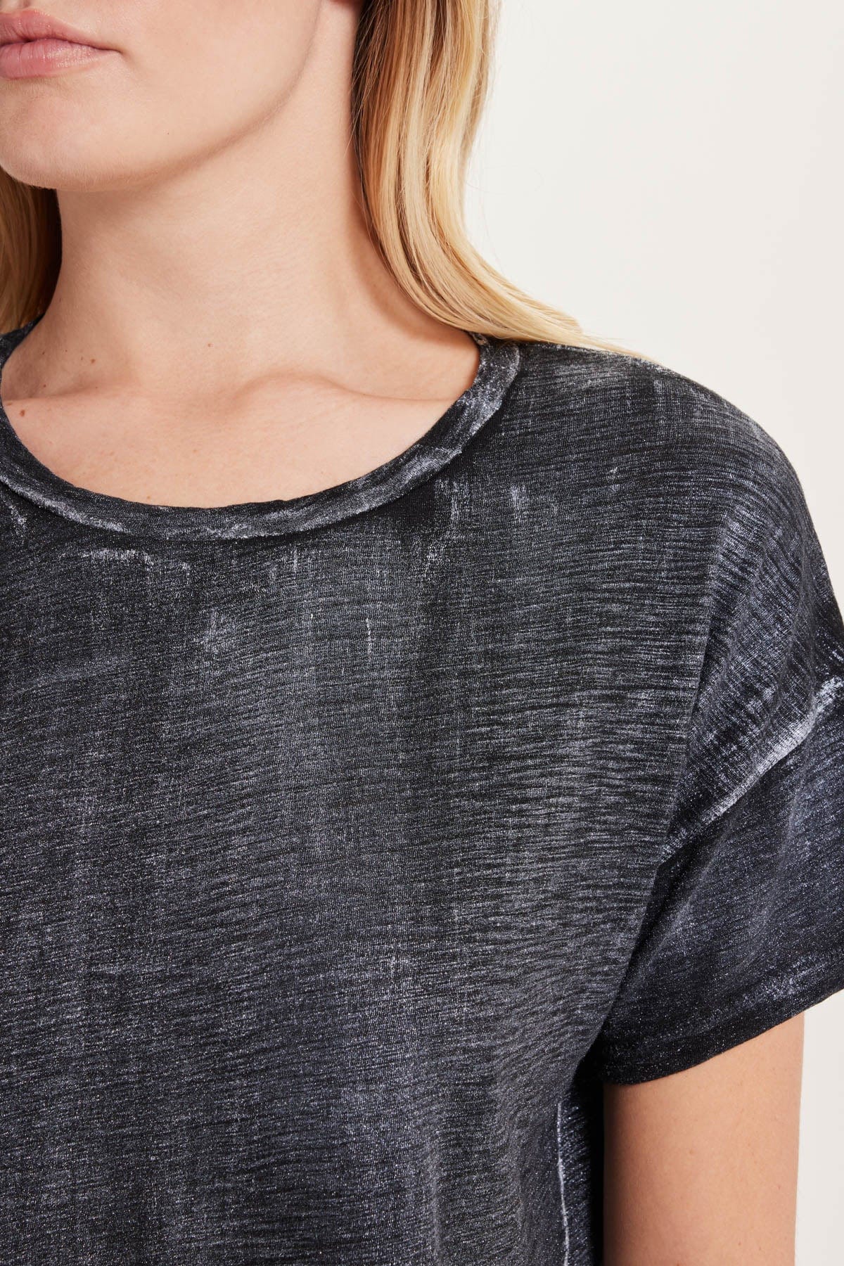 Metallic Sparkle Crop Tee