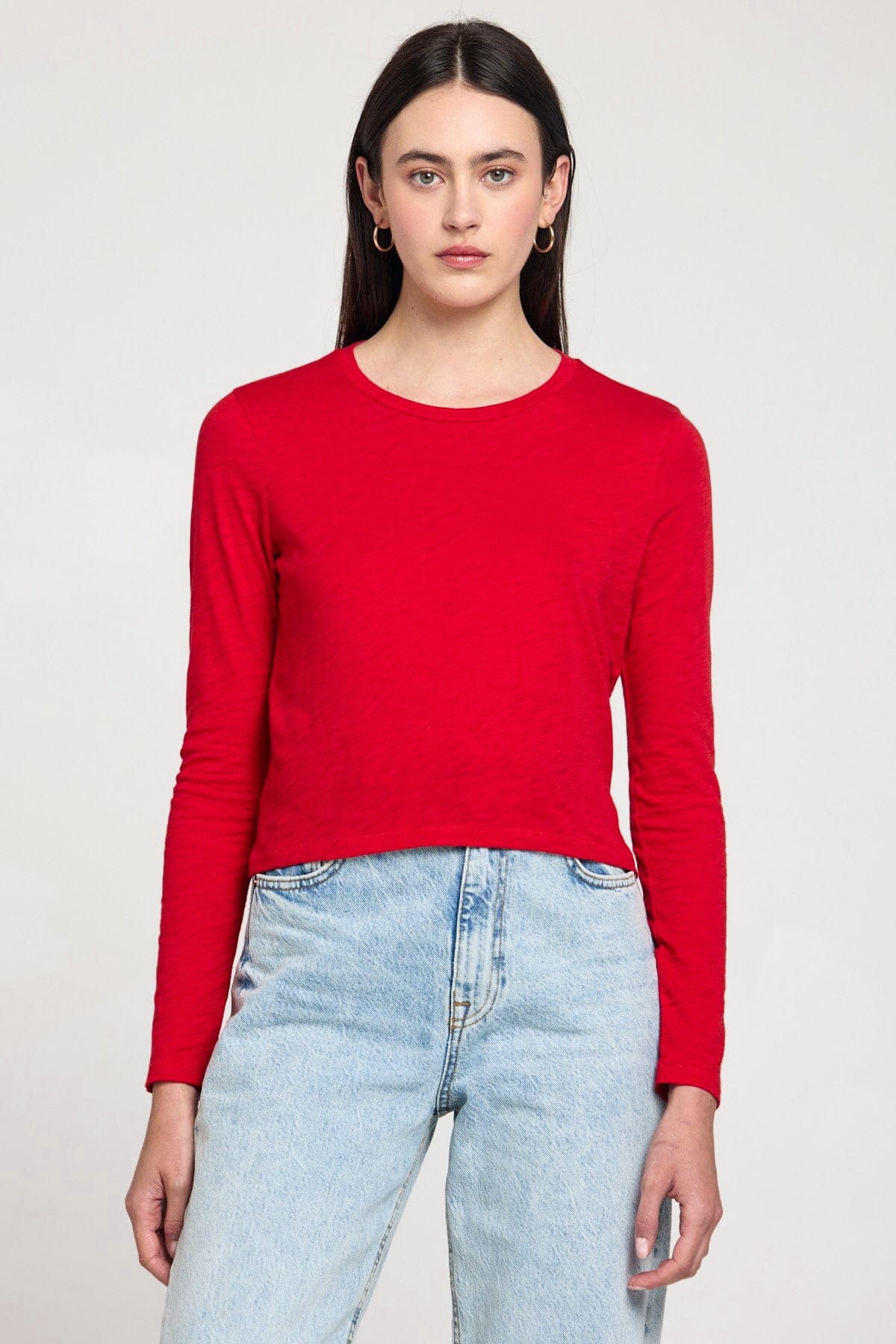 Long Sleeve Cropped Boy Tee