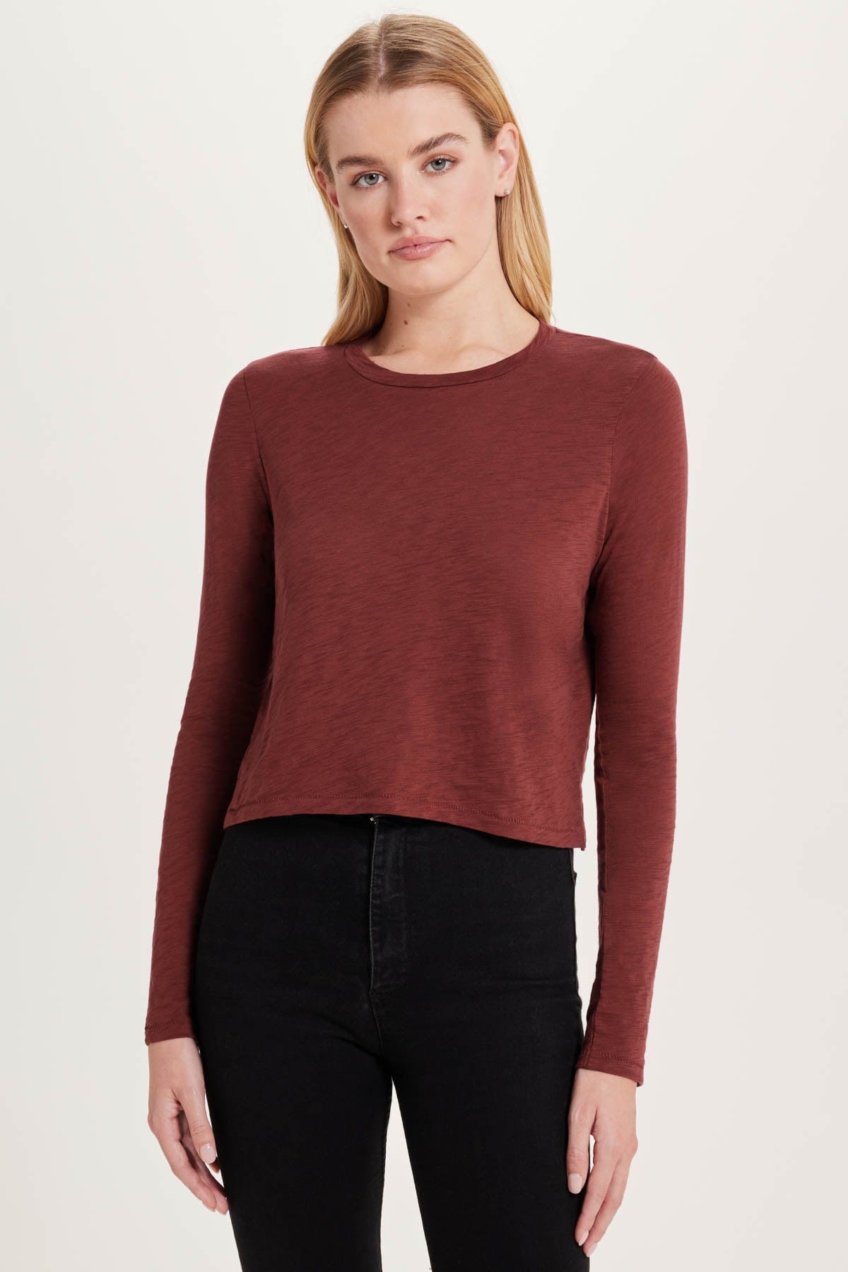 Long Sleeve Cropped Boy Tee