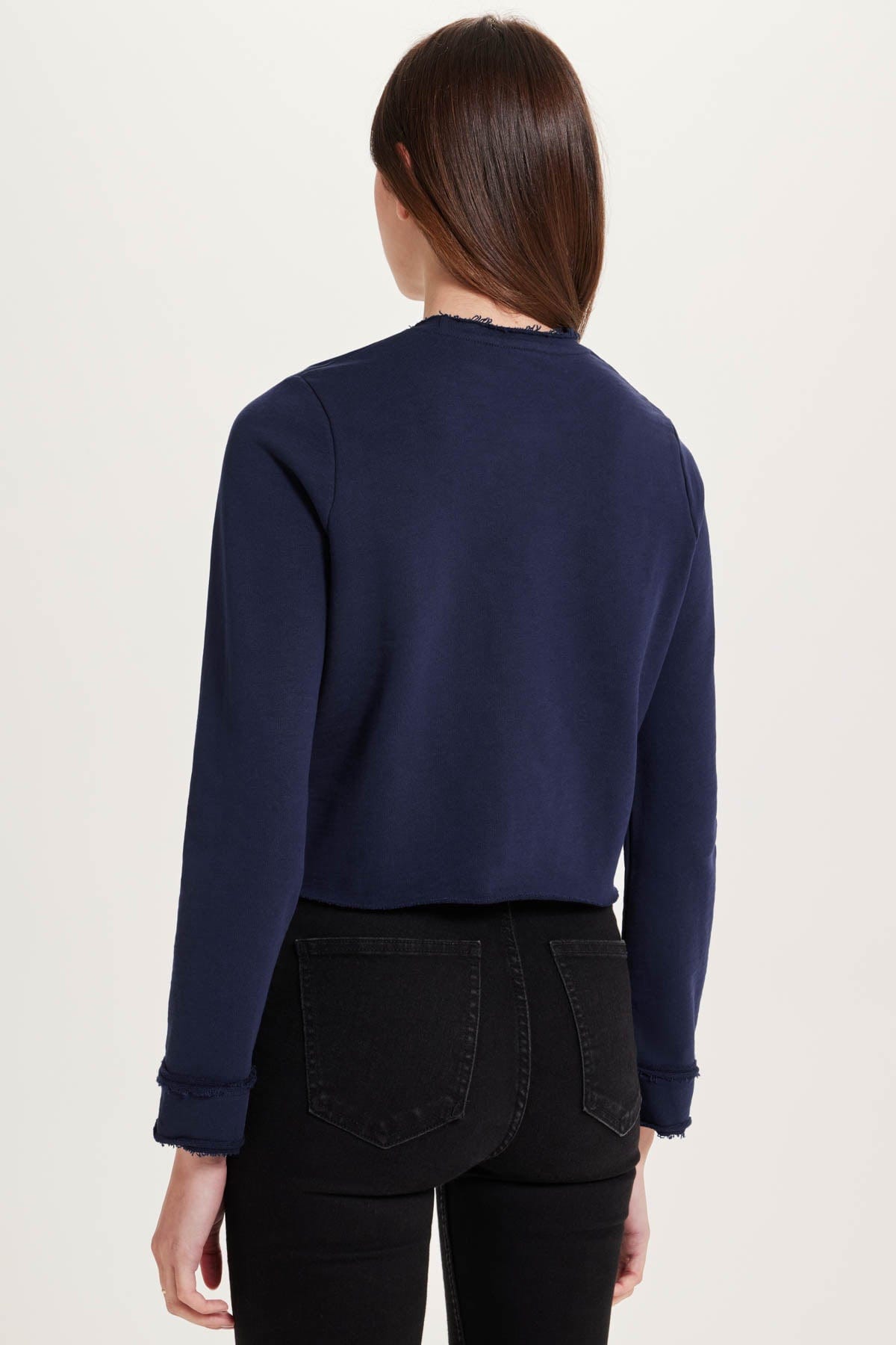 Melrose Frayed Crop Sweatshirt