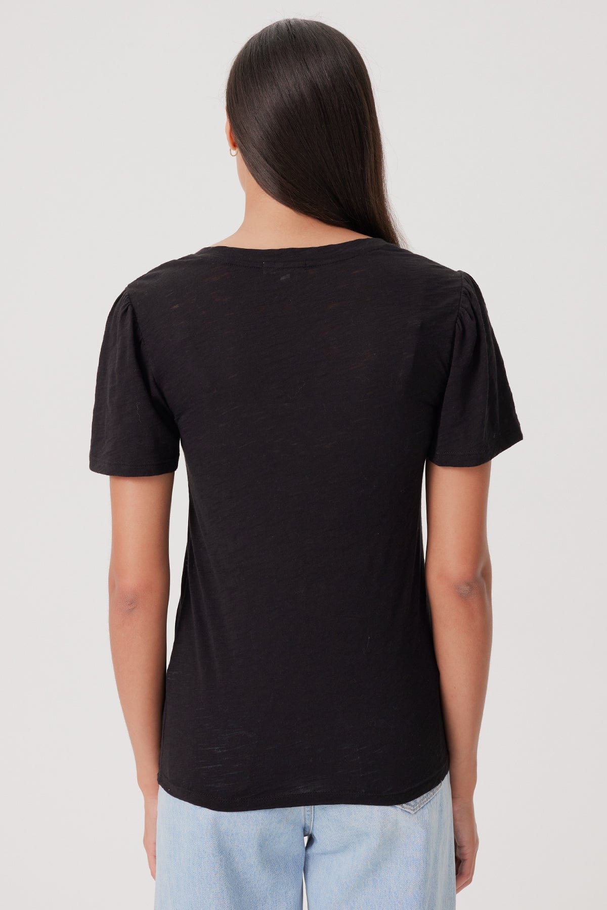 Signature Slub Flutter Sleeve V Neck Tee