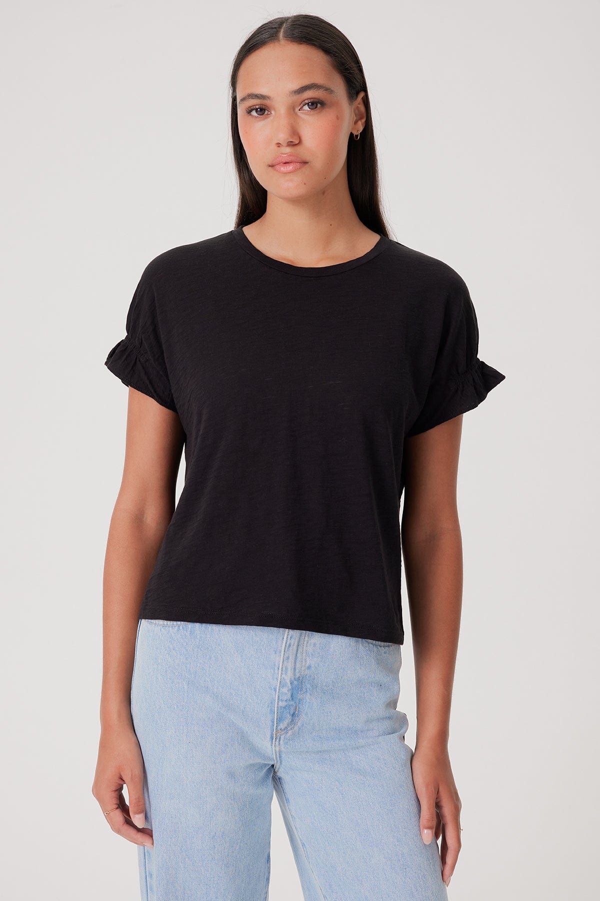 Signature Slub Puff & Ruffle Sleeve Tee