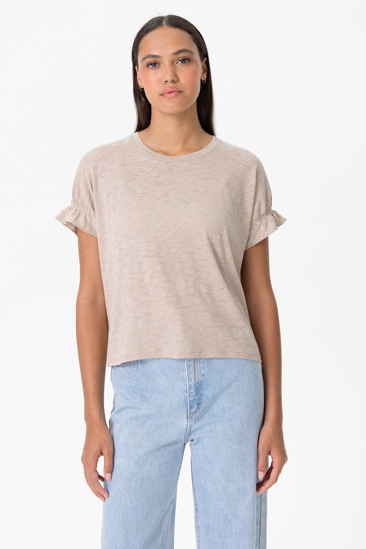 Signature Slub Puff & Ruffle Sleeve Tee