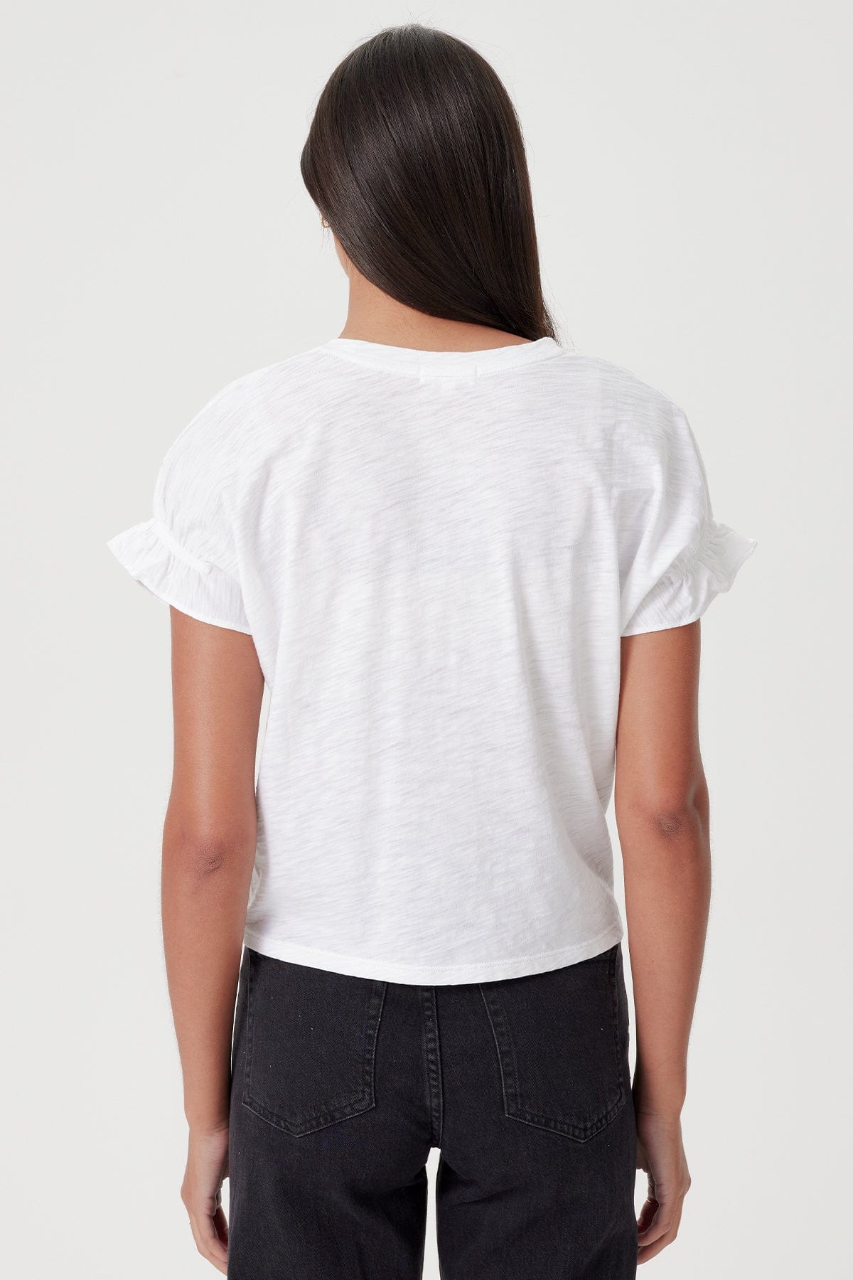 Signature Slub Puff & Ruffle Sleeve Tee