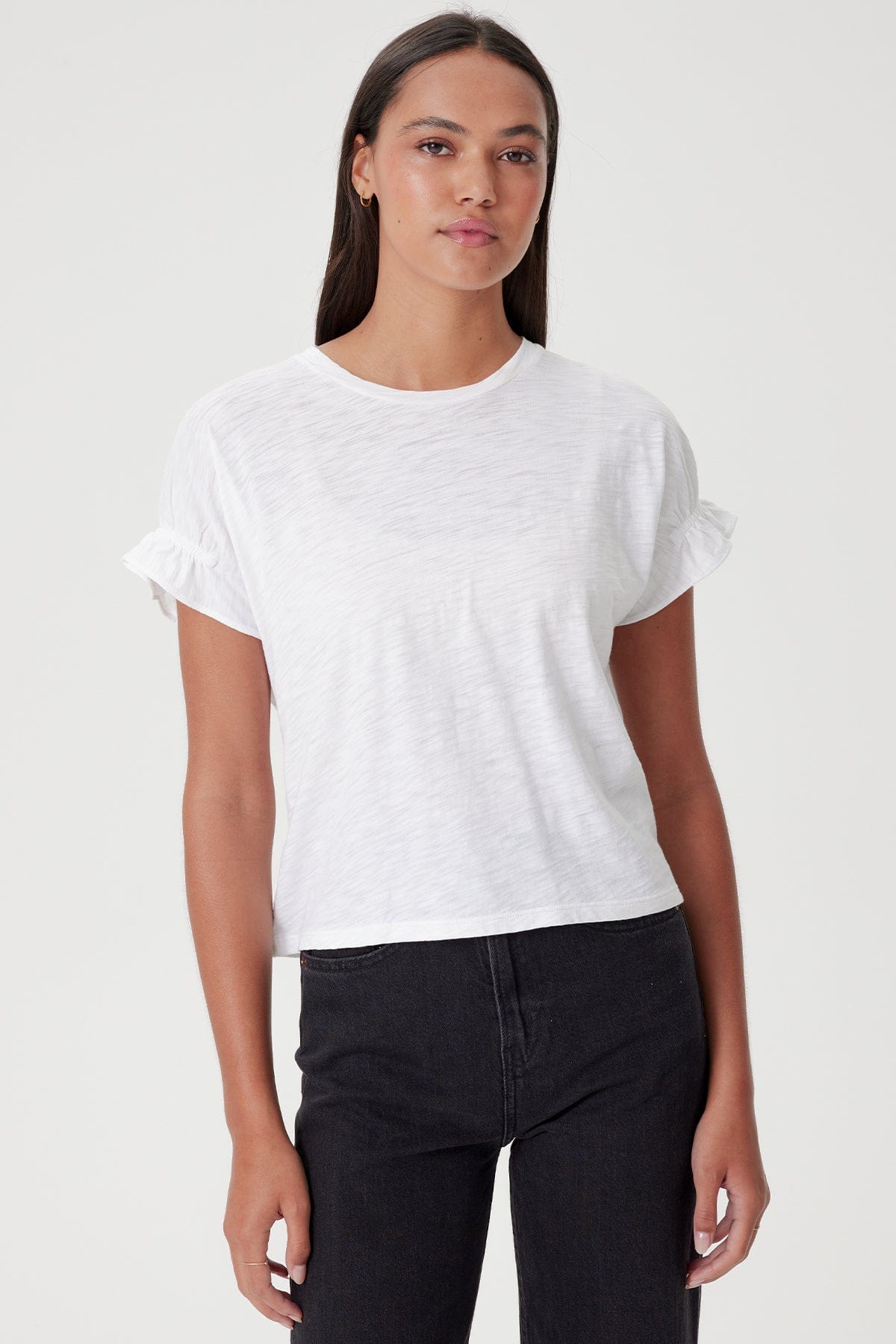 Signature Slub Puff & Ruffle Sleeve Tee