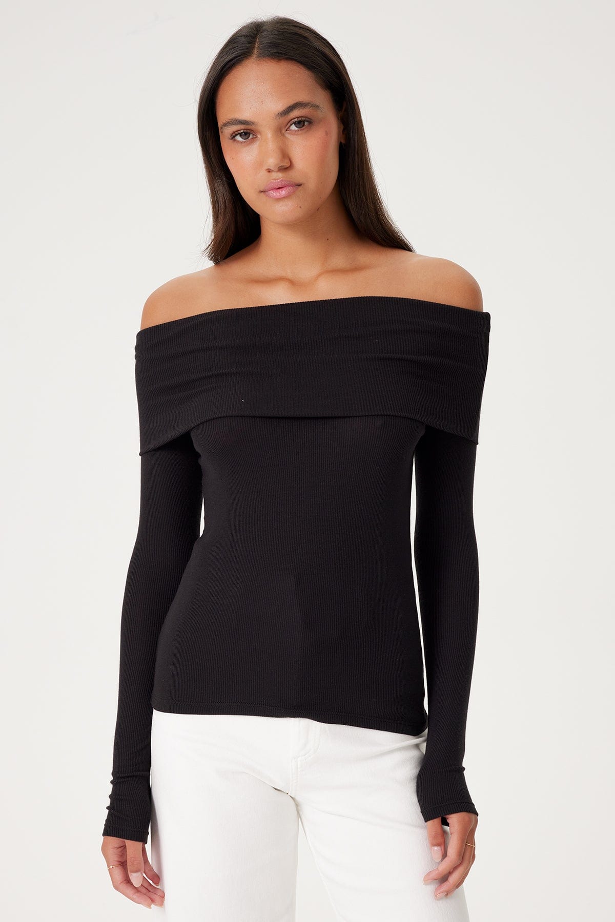 Bardot Ribbed Top