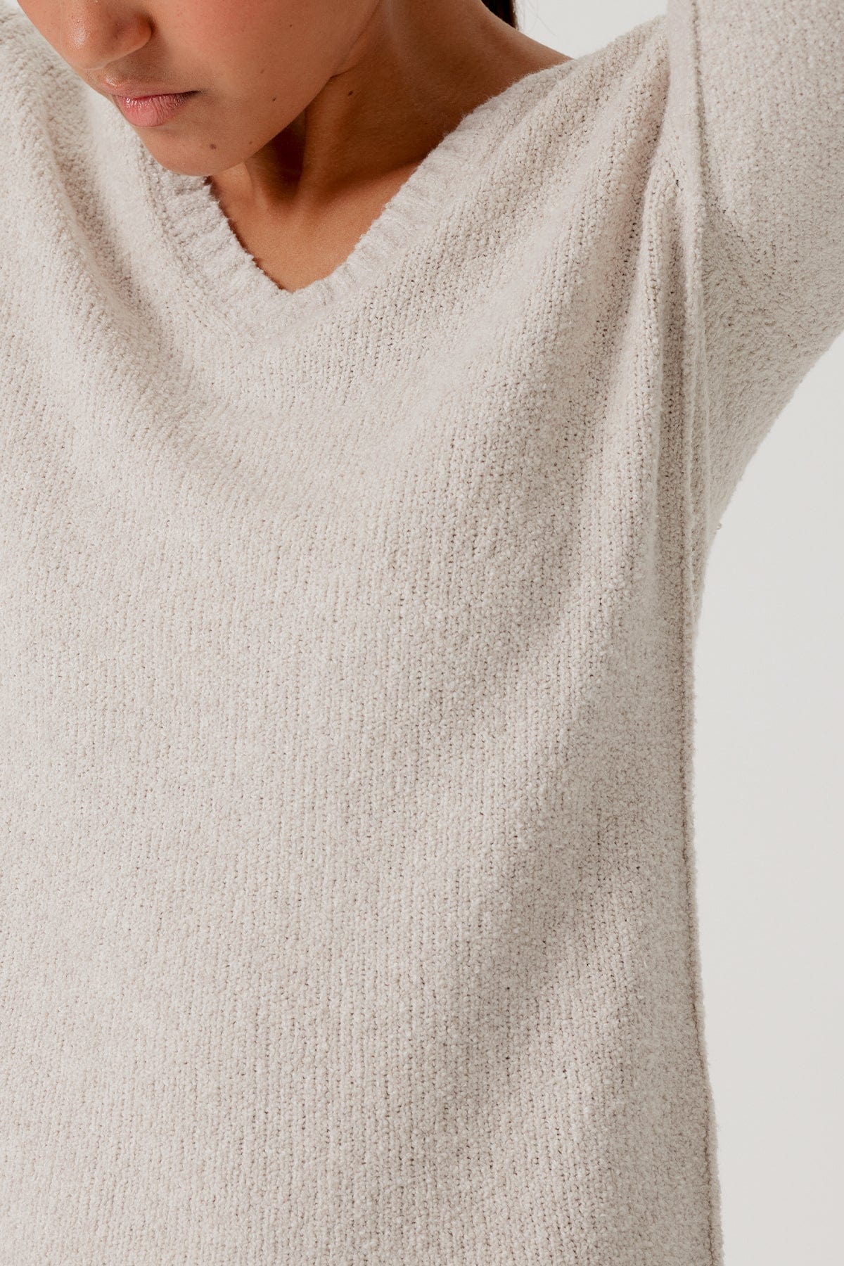 Bouclé V Neck Sweater