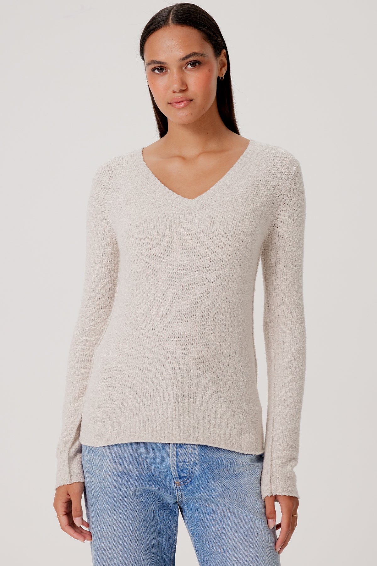 Bouclé V Neck Sweater