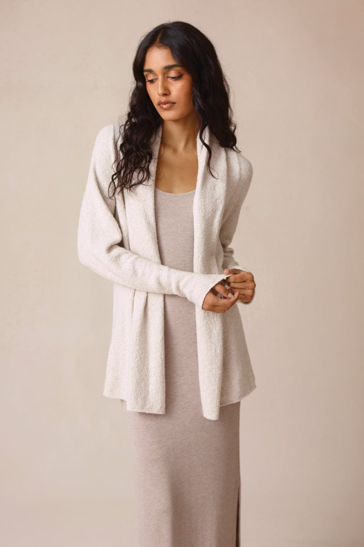 Bouclé Waterfall Cardigan