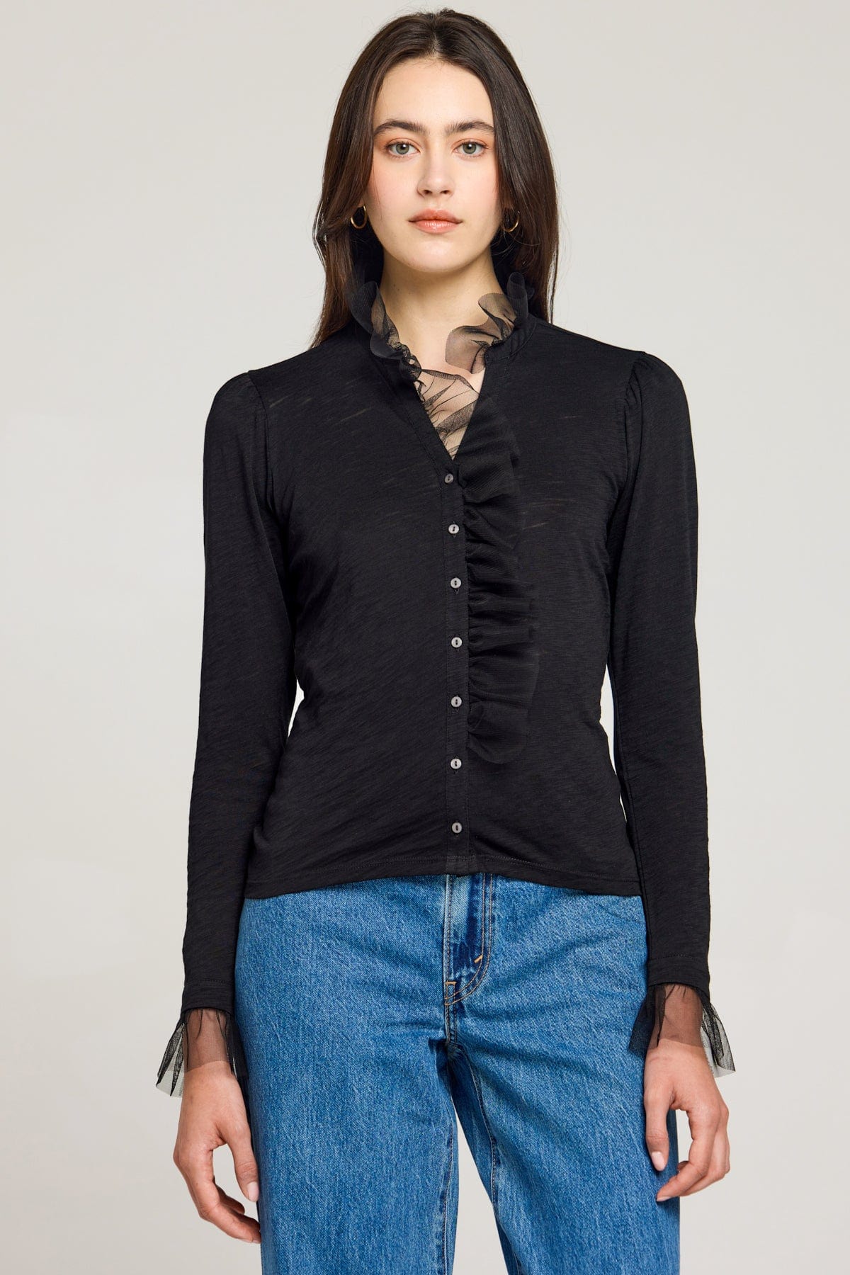 Vivian Tulle Ruffle Shirt