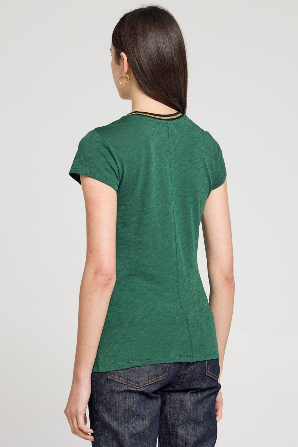 Metallic Tipped Ringer Tee