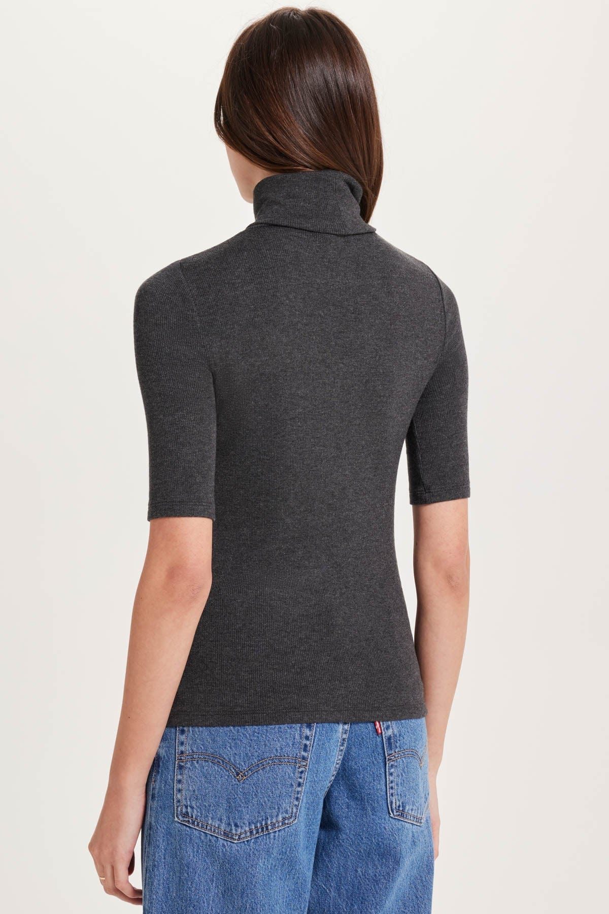 Goldie LeWinter Ribbed Half Sleeve Turtleneck