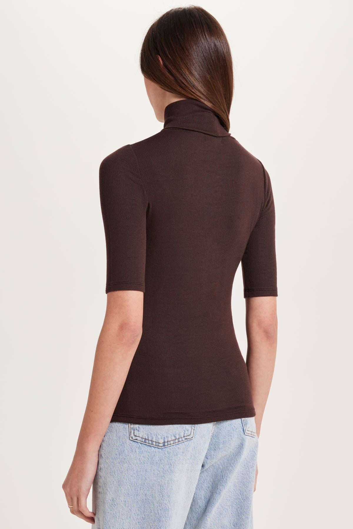 Goldie LeWinter Ribbed Half Sleeve Turtleneck