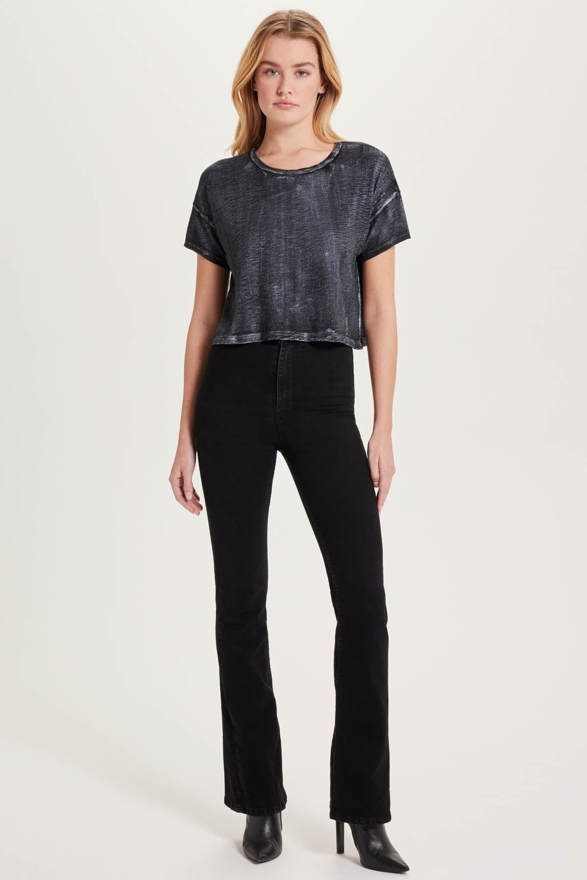 Goldie LeWinter SALE Metallic Sparkle Crop Tee