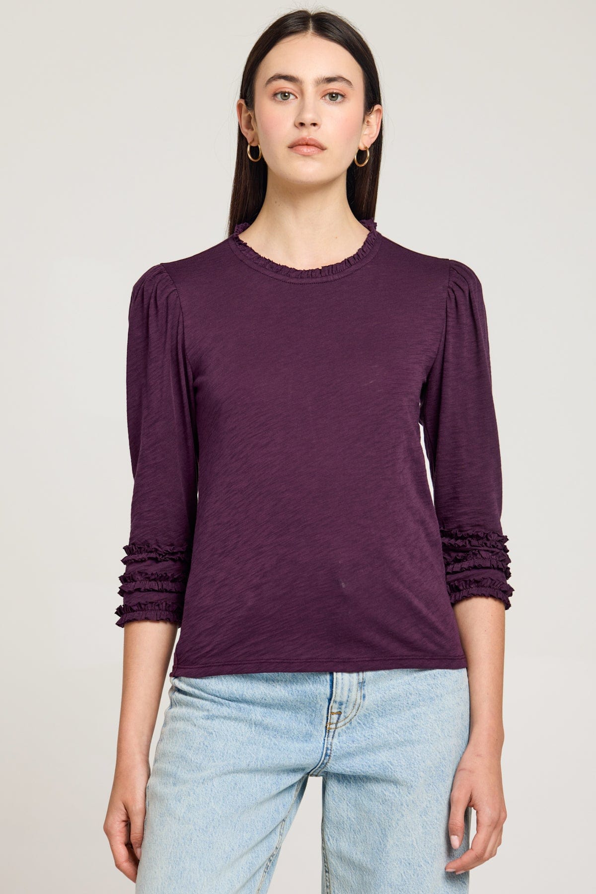 Goldie LeWinter SALE XS / Aubergine Audrey Ruffle Top