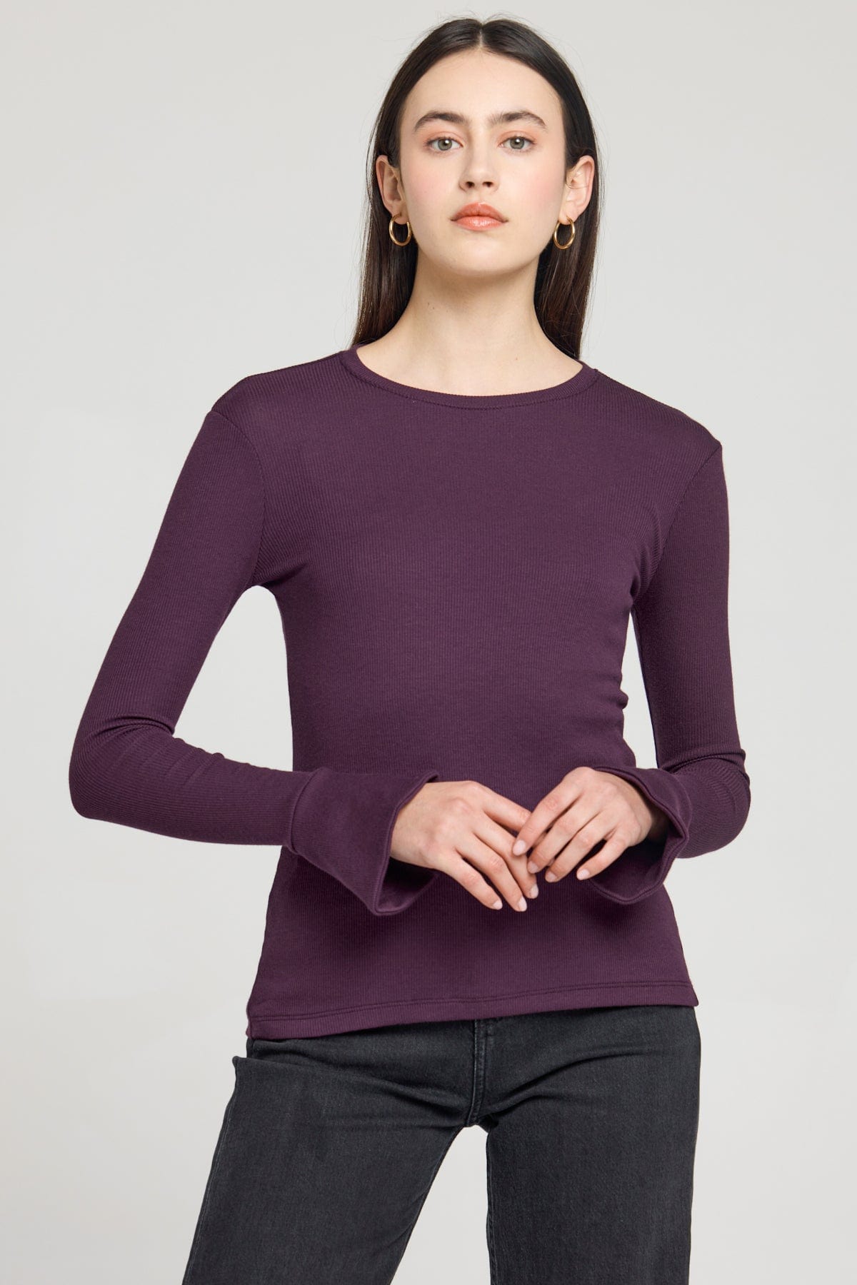 Goldie LeWinter SALE XS / Aubergine Fortuna Bell Sleeve Top