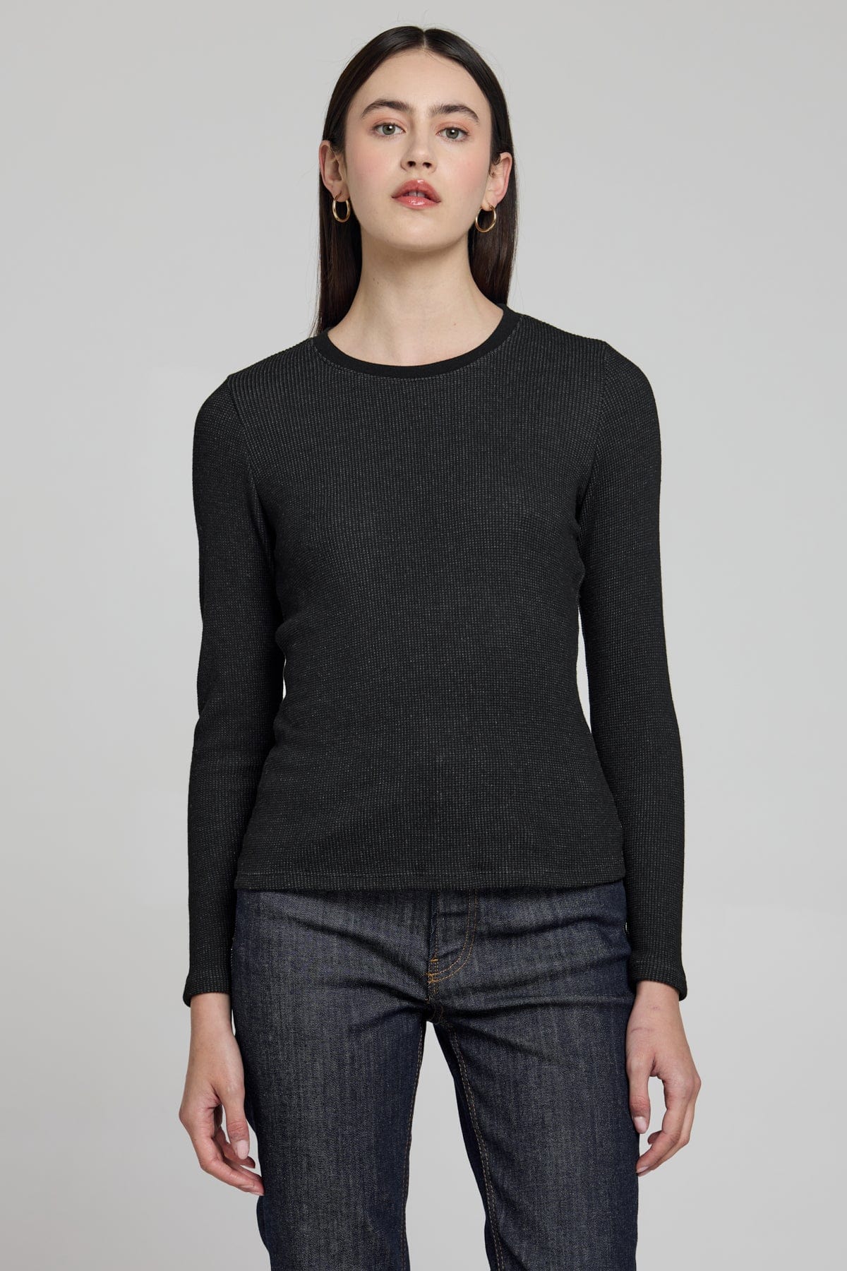 Goldie LeWinter SALE XS / Black Long Sleeve Honeycomb Tee