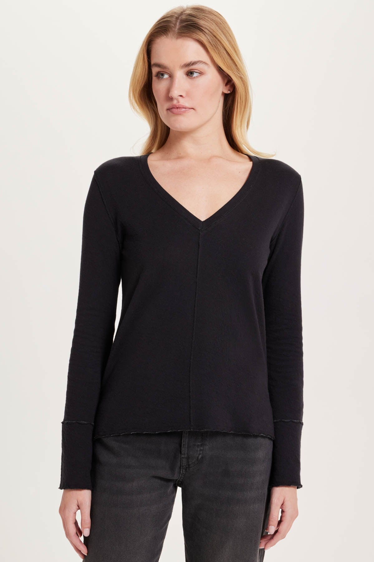 Goldie LeWinter SALE XS / Black Stella V Neck Pullover