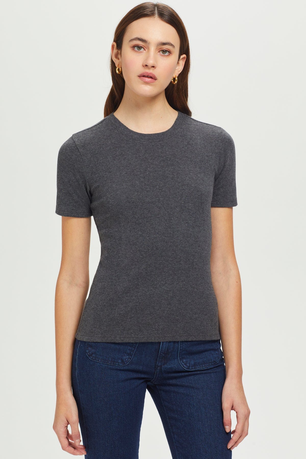 Goldie LeWinter SALE XS / Charcoal Heather Variegated Rib Tee