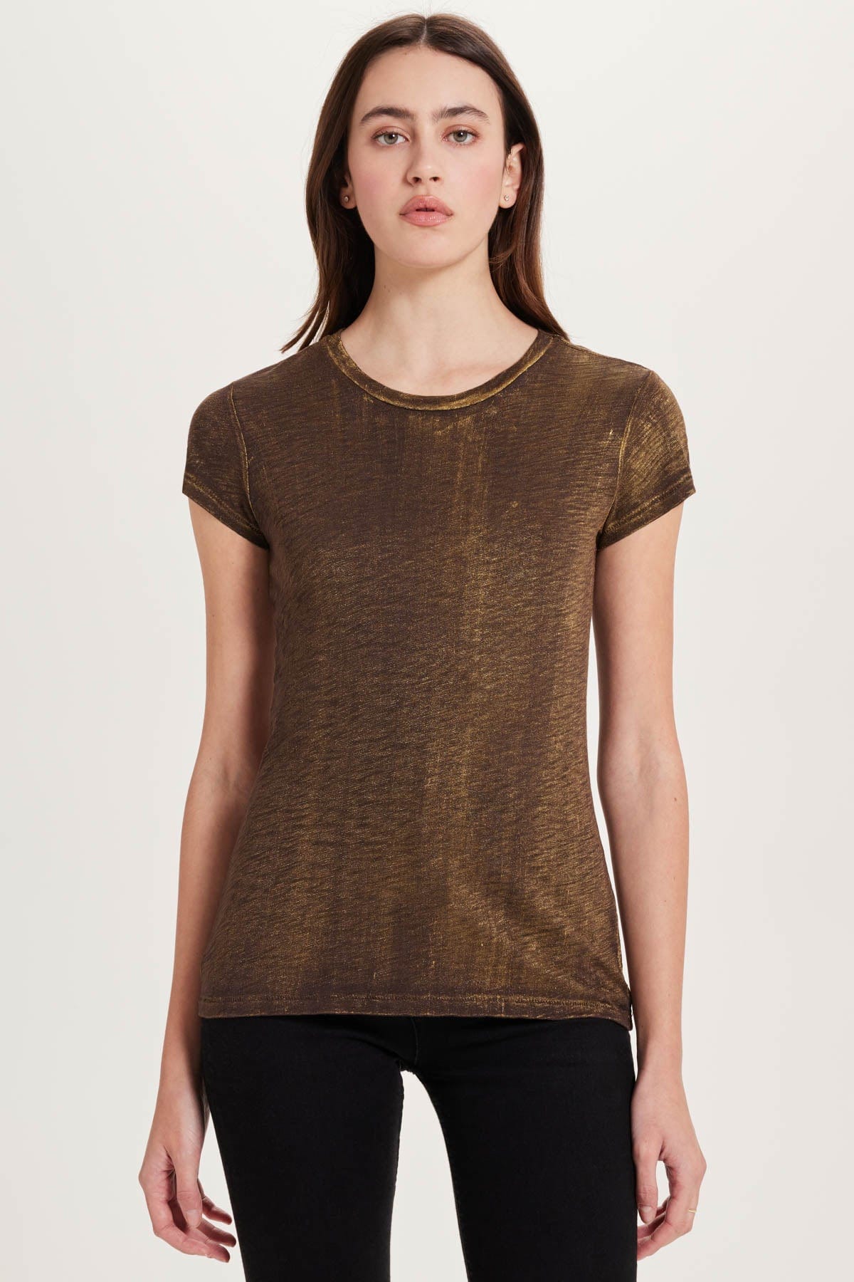 Goldie LeWinter SALE XS / Coffee / Gold Metallic Sparkle Tee