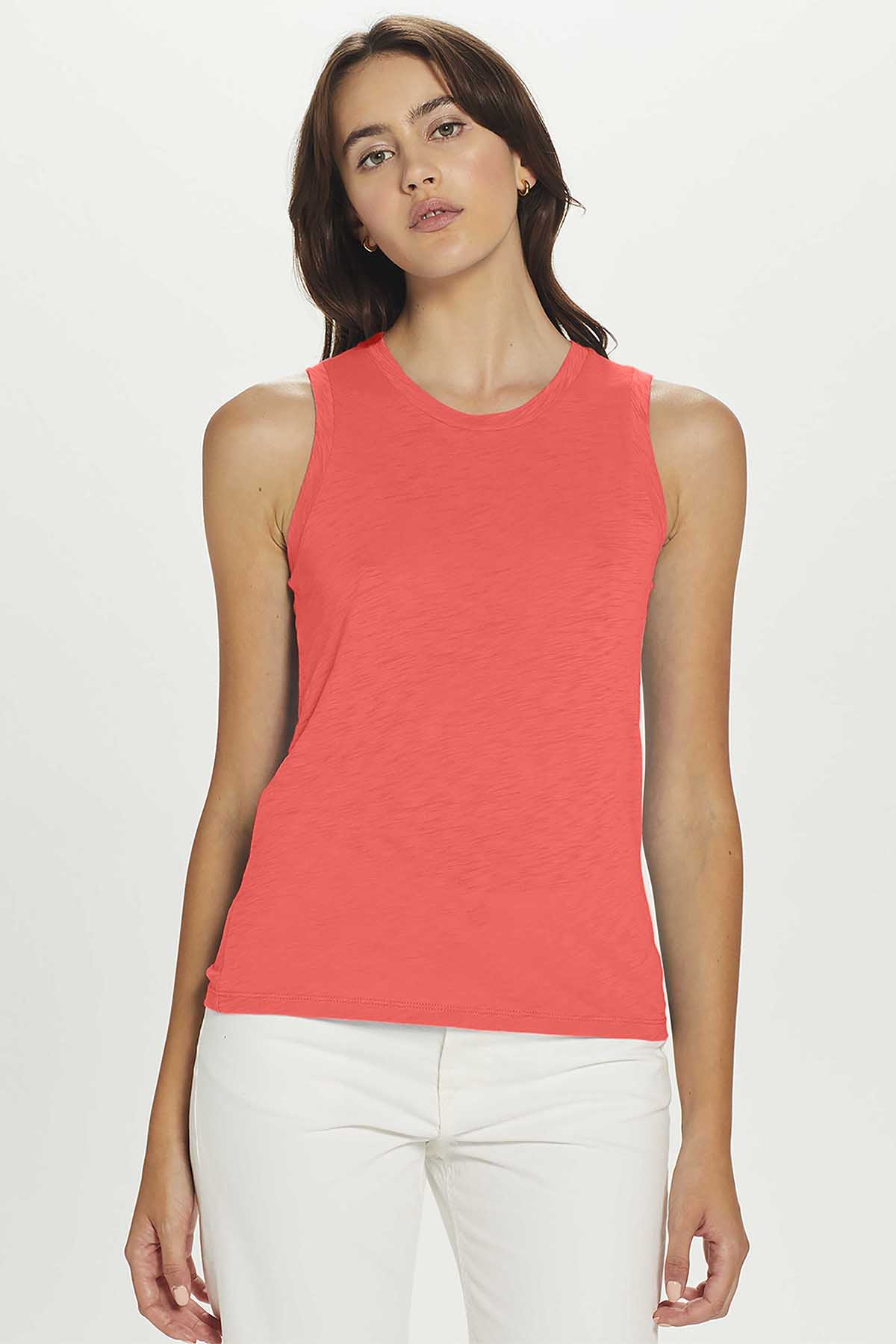 Goldie LeWinter SALE XS / Coral Signature Slub Crew Tank