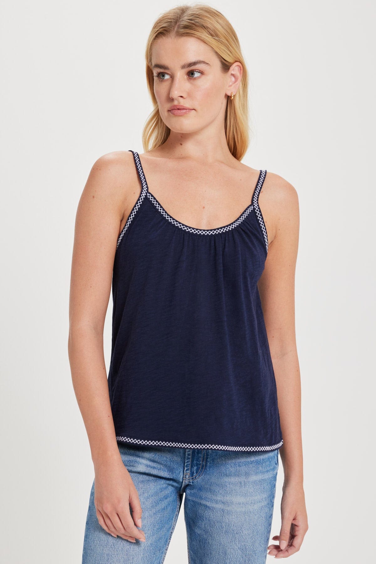 Goldie LeWinter SALE XS / Navy Ava Embroidered Camisole