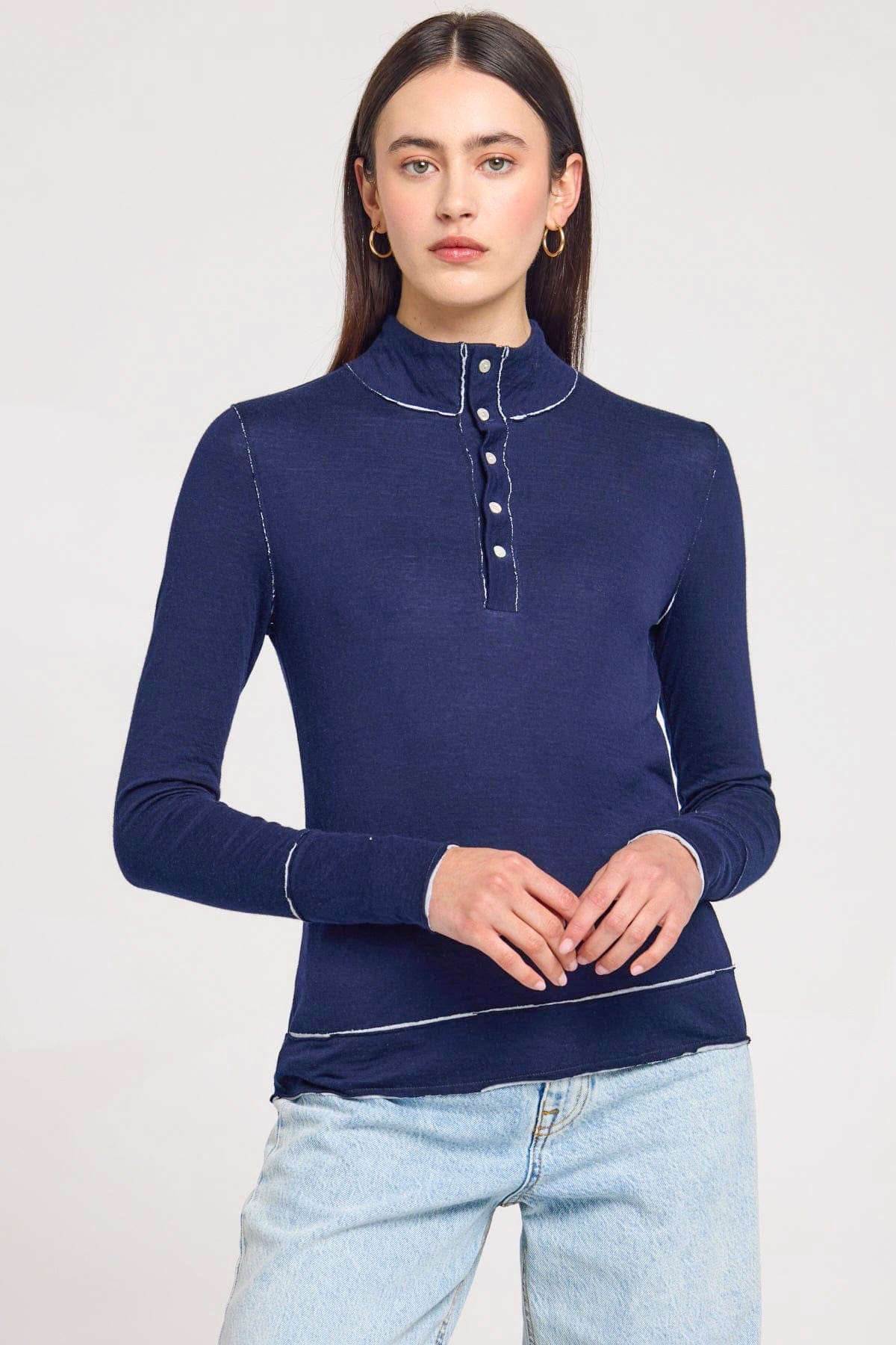 Goldie LeWinter SALE XS / Navy Stella Henley