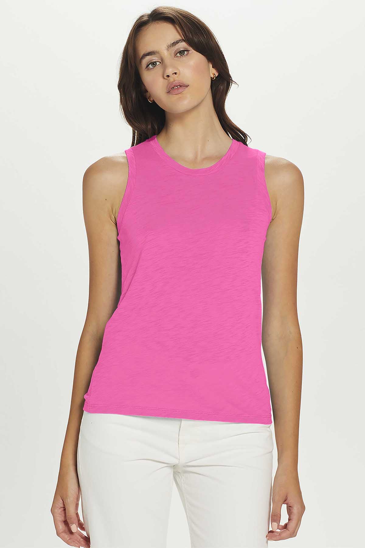 Goldie LeWinter SALE XS / Raspberry Signature Slub Crew Tank