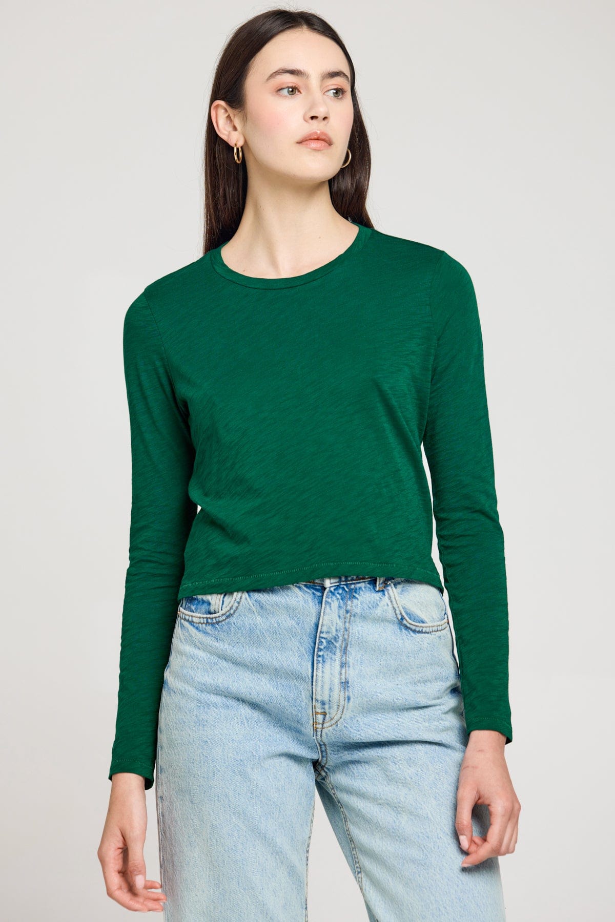 Goldie LeWinter SALE XS / Spruce Long Sleeve Cropped Boy Tee