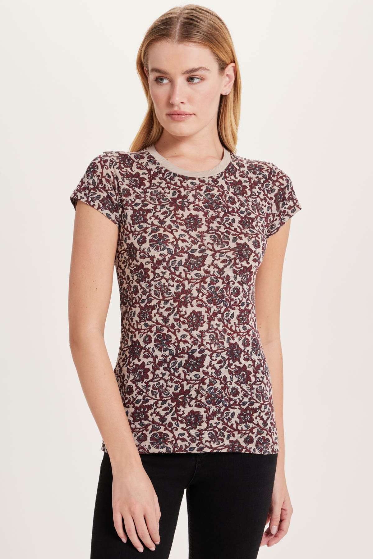 Goldie LeWinter SALE XS / String / Mahogany Autumn Bloom Ringer Tee