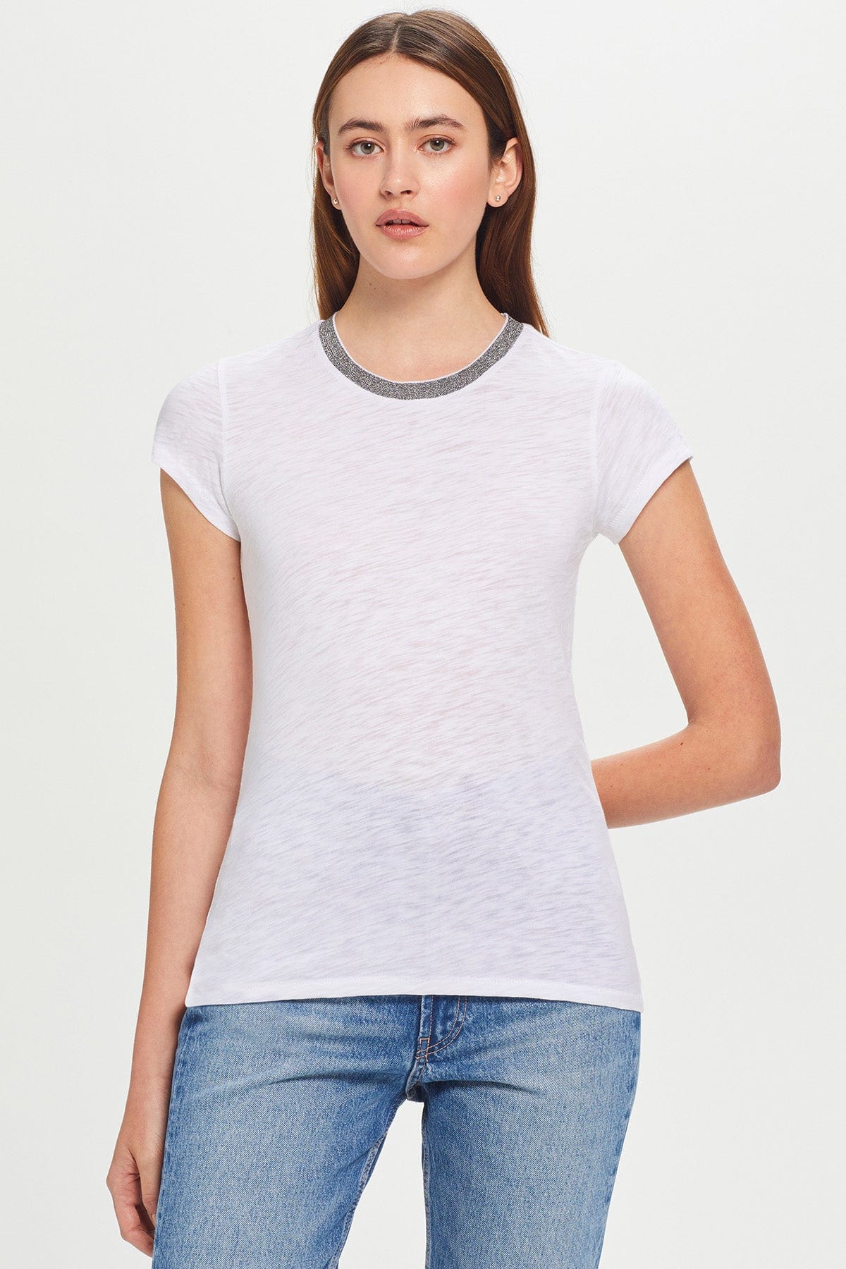 Goldie LeWinter SALE XS / White Pavé Ringer Tee