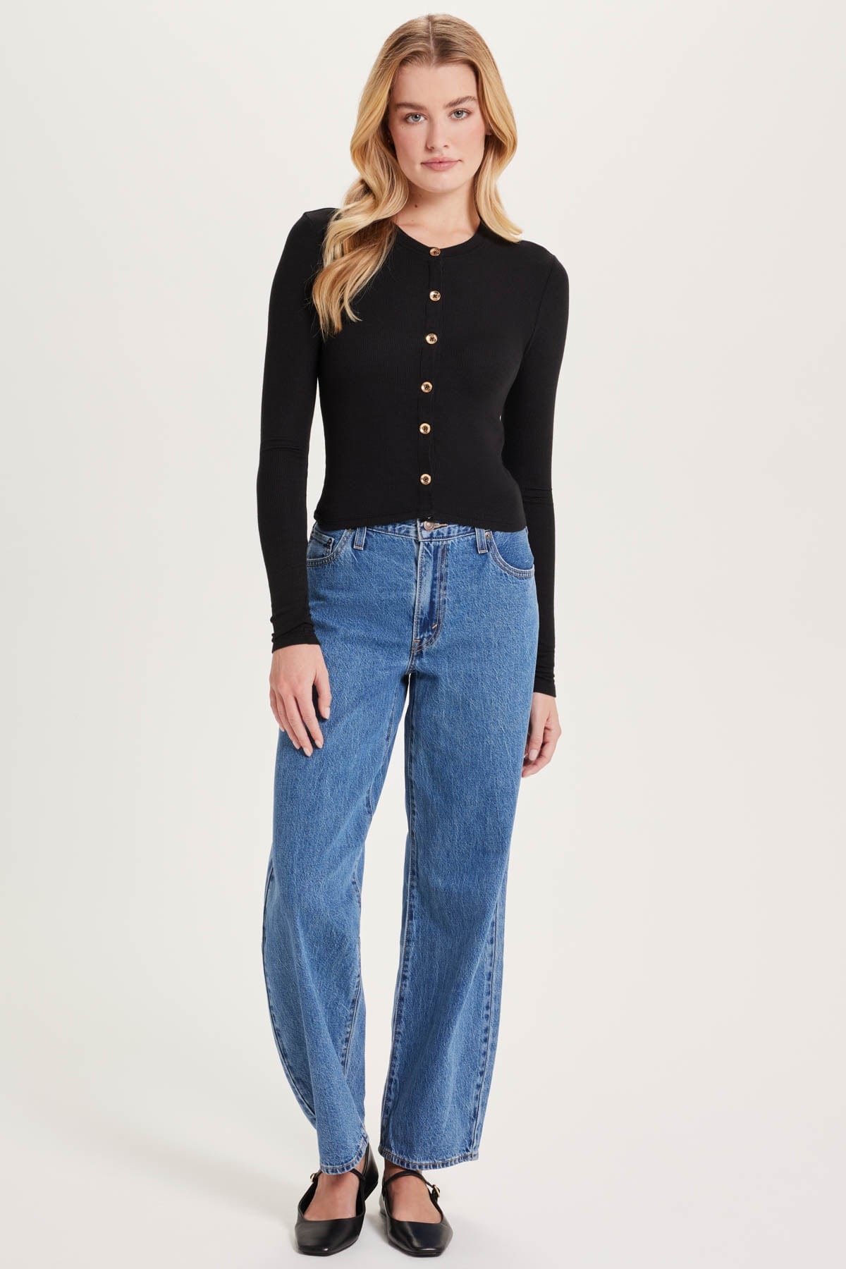 Goldie LeWinter TEES Marina Ribbed Crop Cardigan