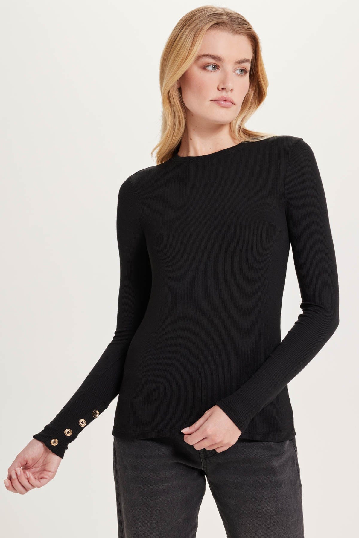 Goldie LeWinter TEES XS / Black Marina Ribbed Top