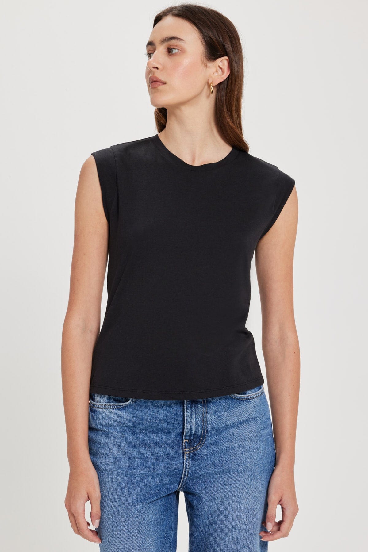 Goldie LeWinter TEES XS / Black Organic Cap Sleeve Tee