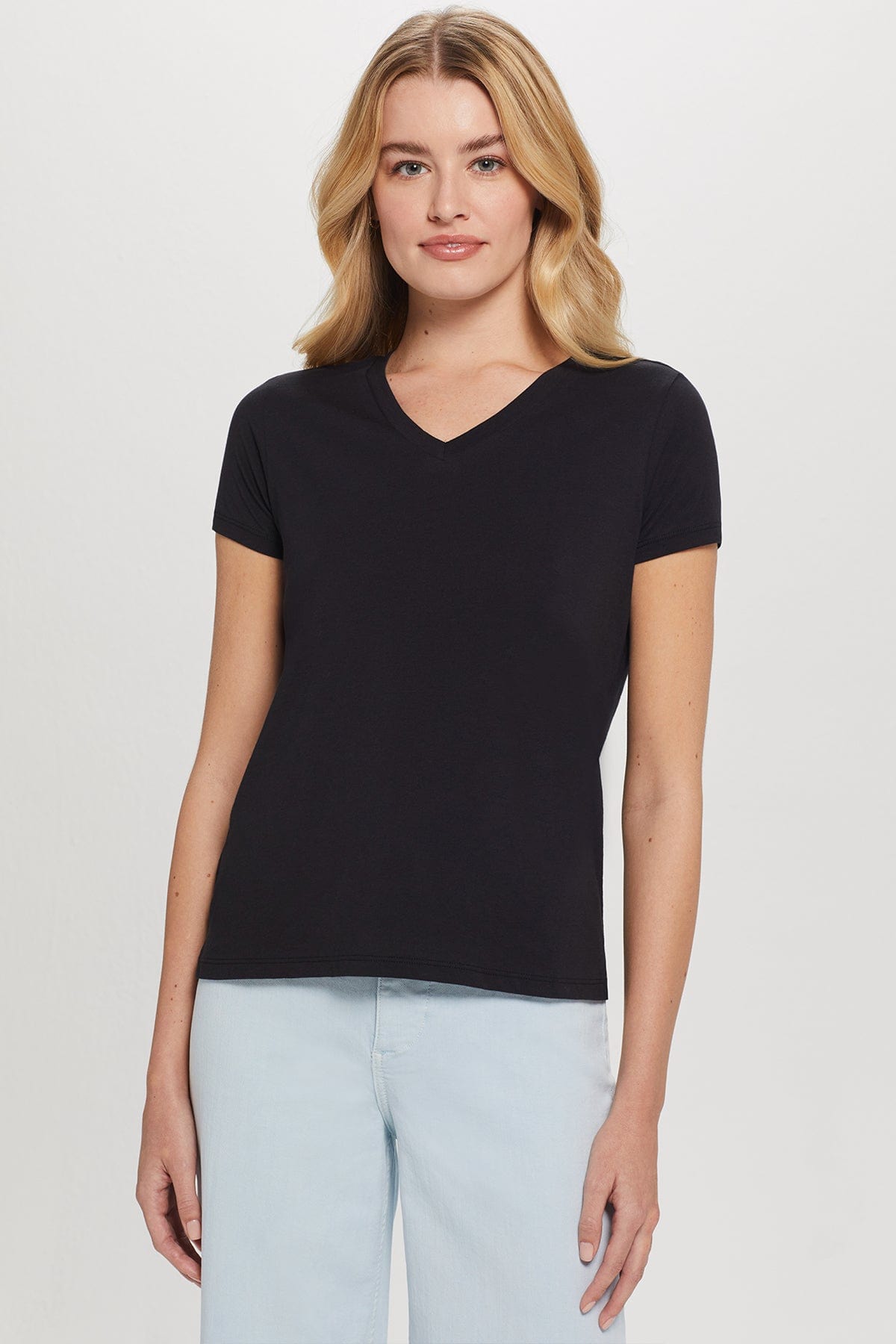 Goldie LeWinter TEES XS / Black Organic V Neck Boy Tee