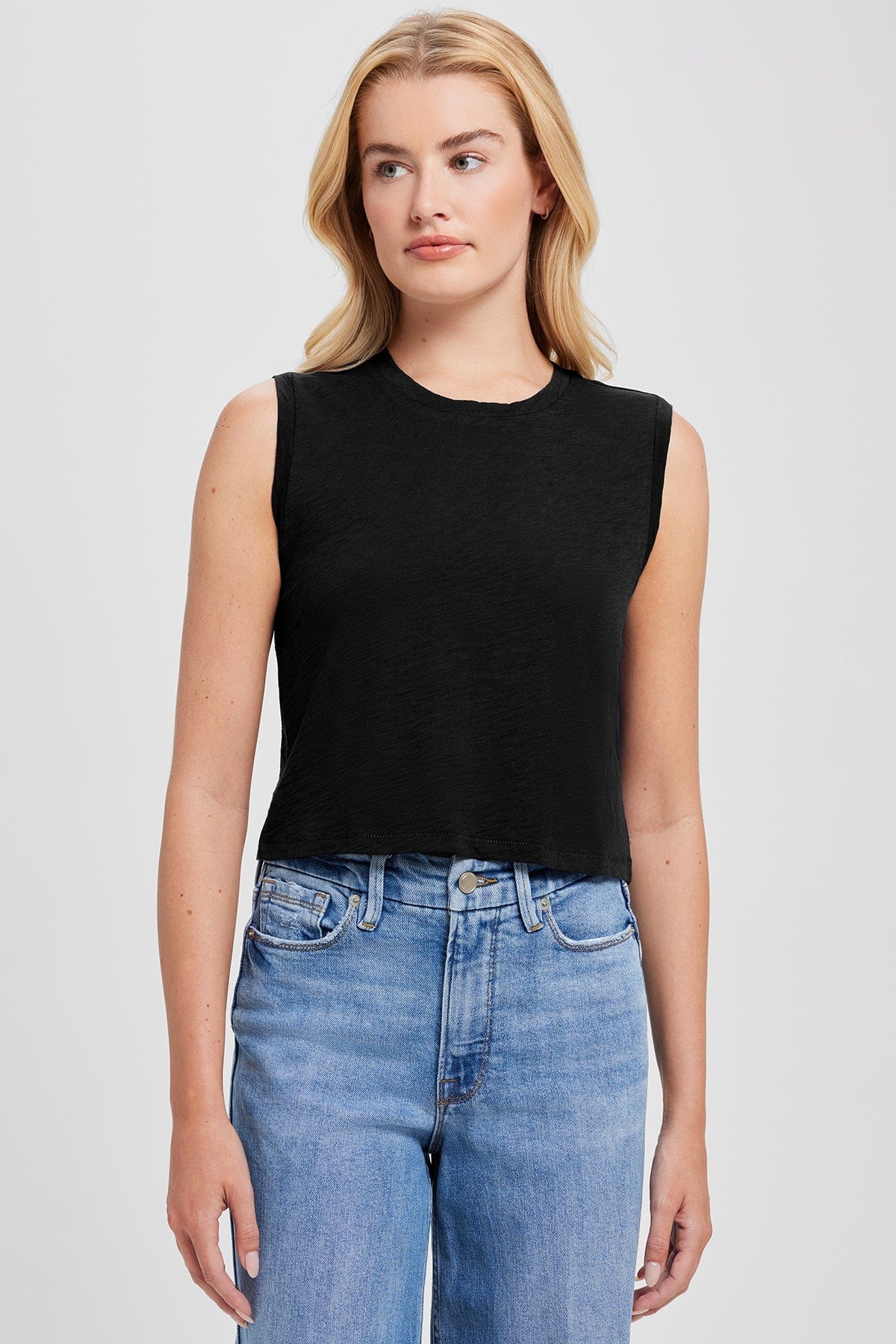 Goldie LeWinter TEES XS / Black Signature Slub Crop Tank