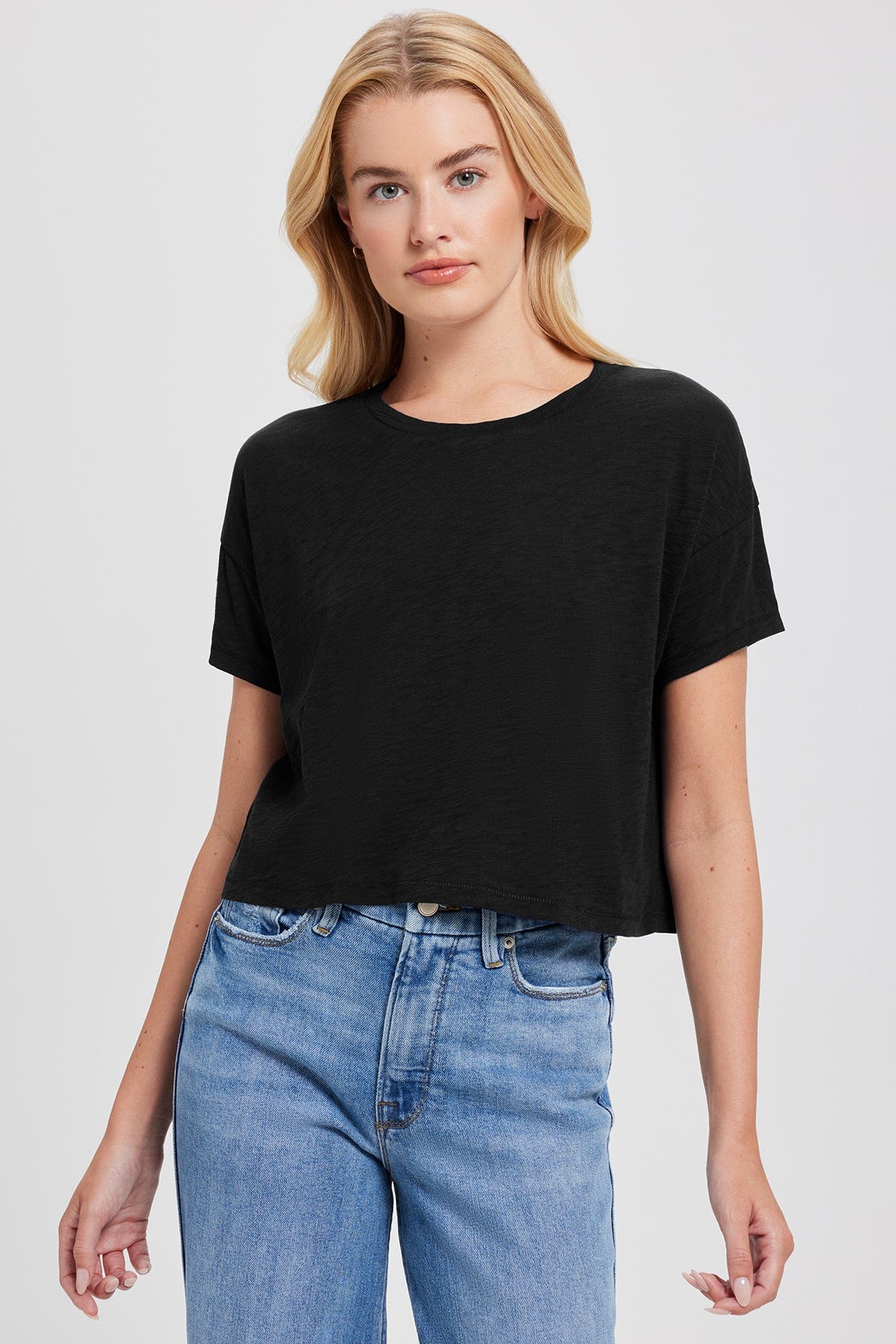 Goldie LeWinter TEES XS / Black Signature Slub Crop Tee