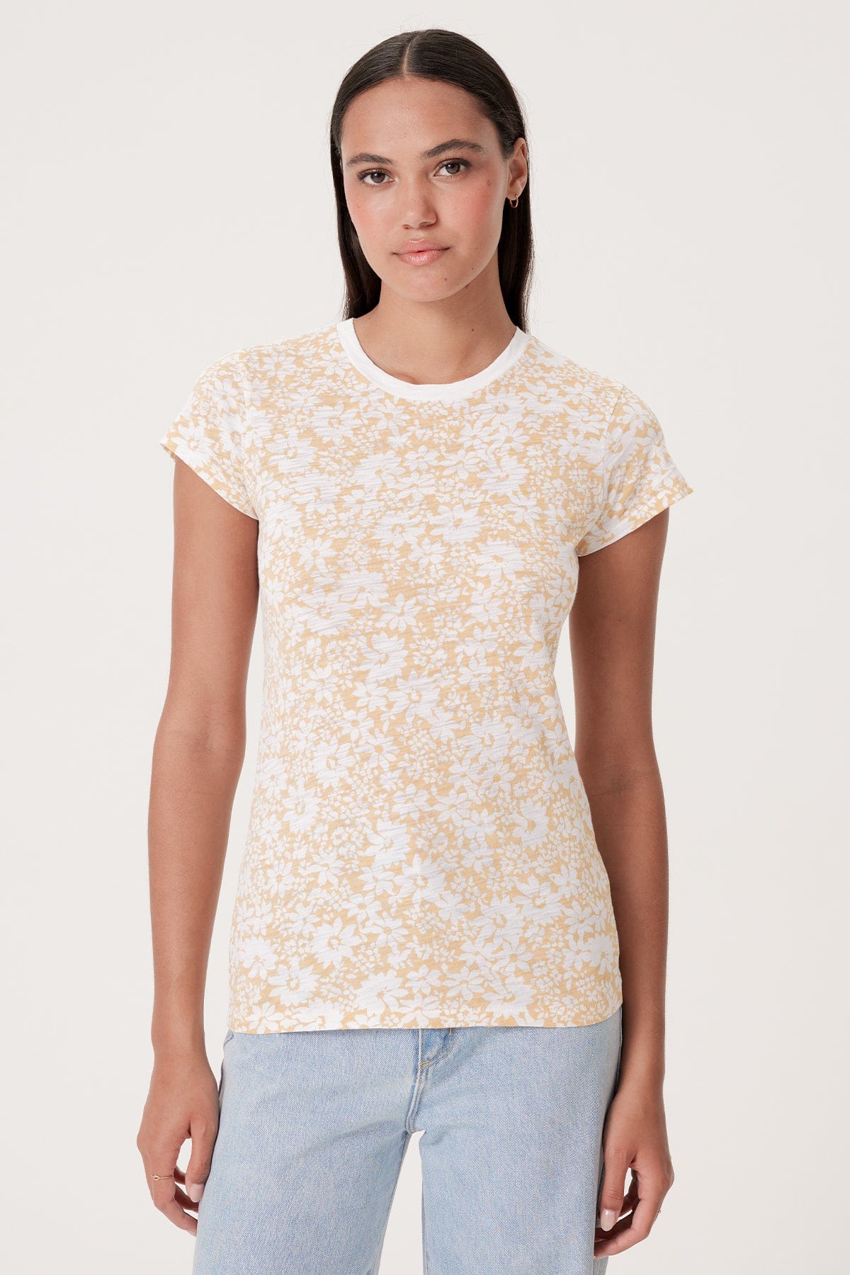 Goldie LeWinter TEES XS / Buff Wildflower Ringer Tee