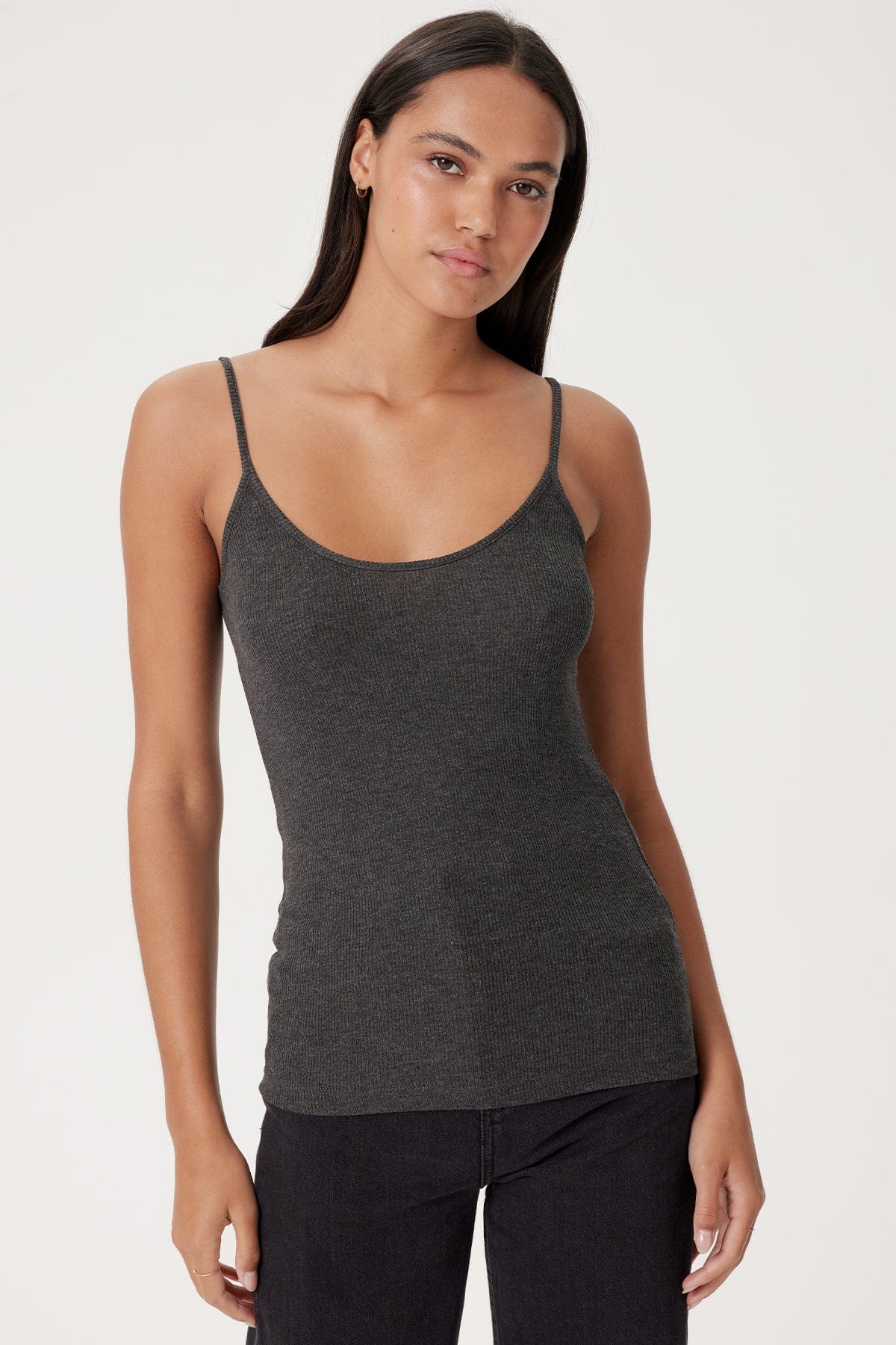 Goldie LeWinter TEES XS / Charcoal Heather Ribbed Cami