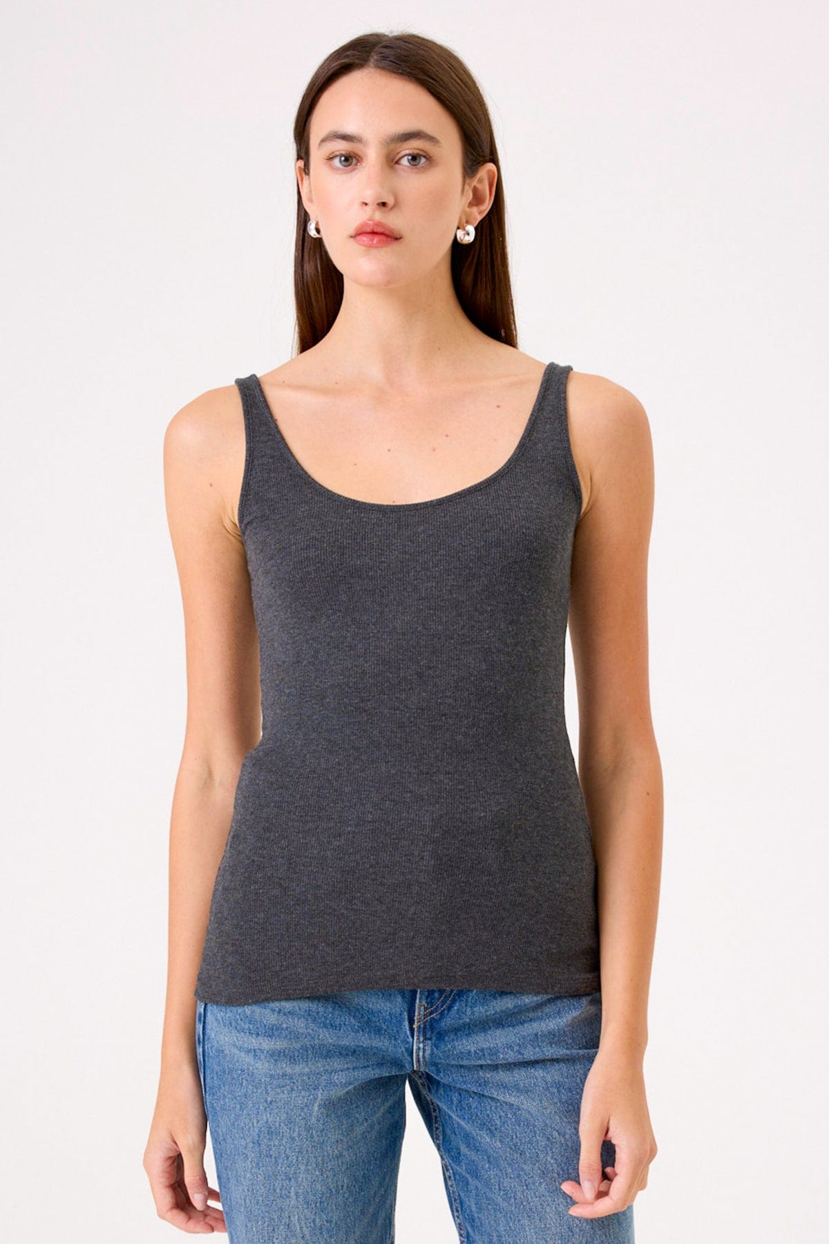 Goldie LeWinter TEES XS / Charcoal Heather Ribbed Tank