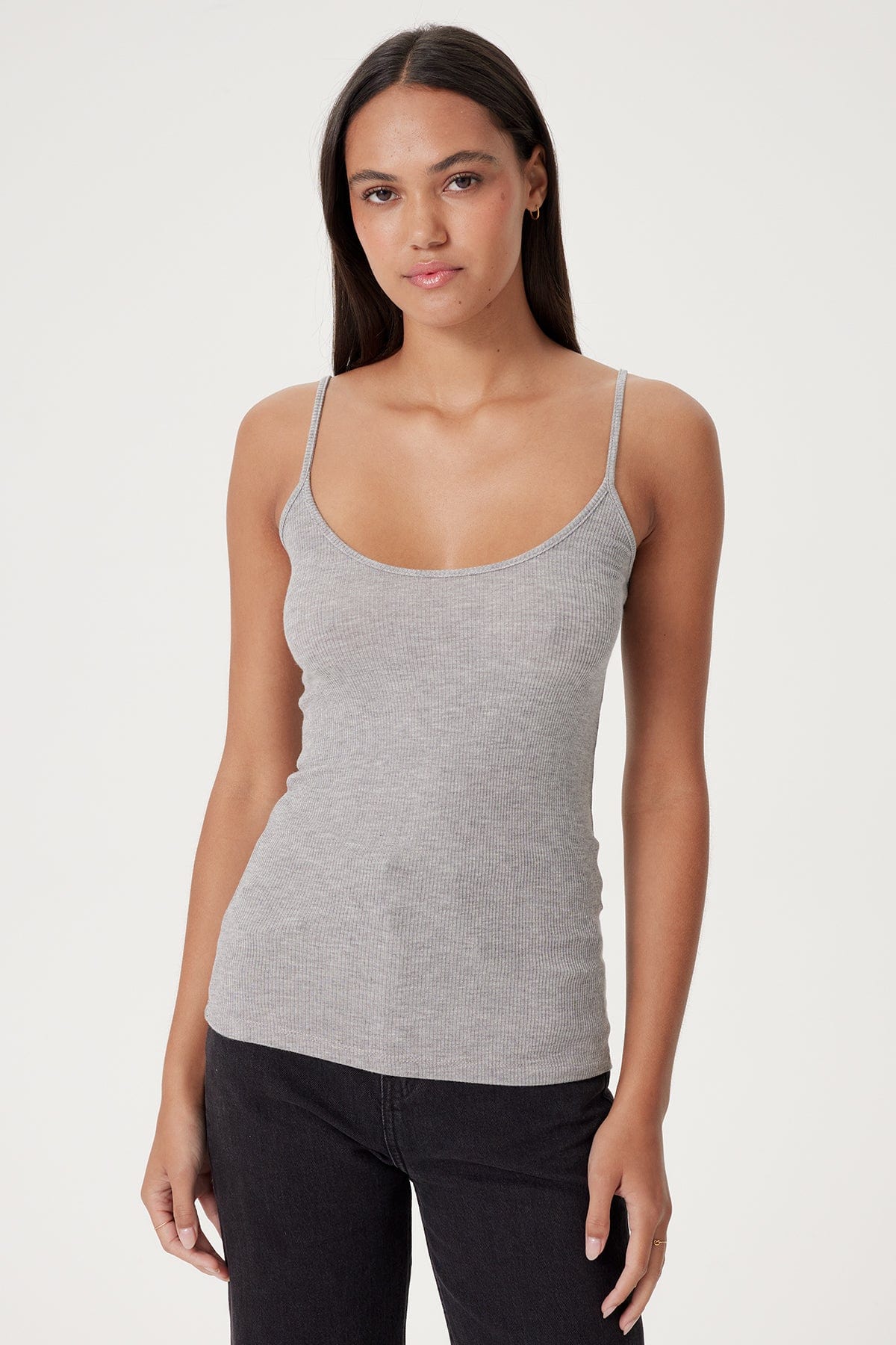 Goldie LeWinter TEES XS / Gray Heather Ribbed Cami