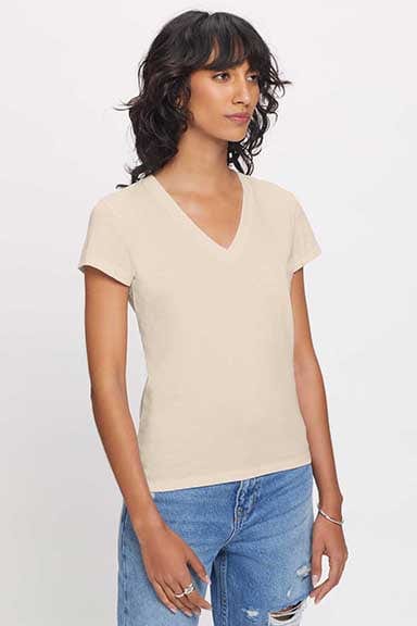 Goldie LeWinter TEES XS / Sand Organic V Neck Tee