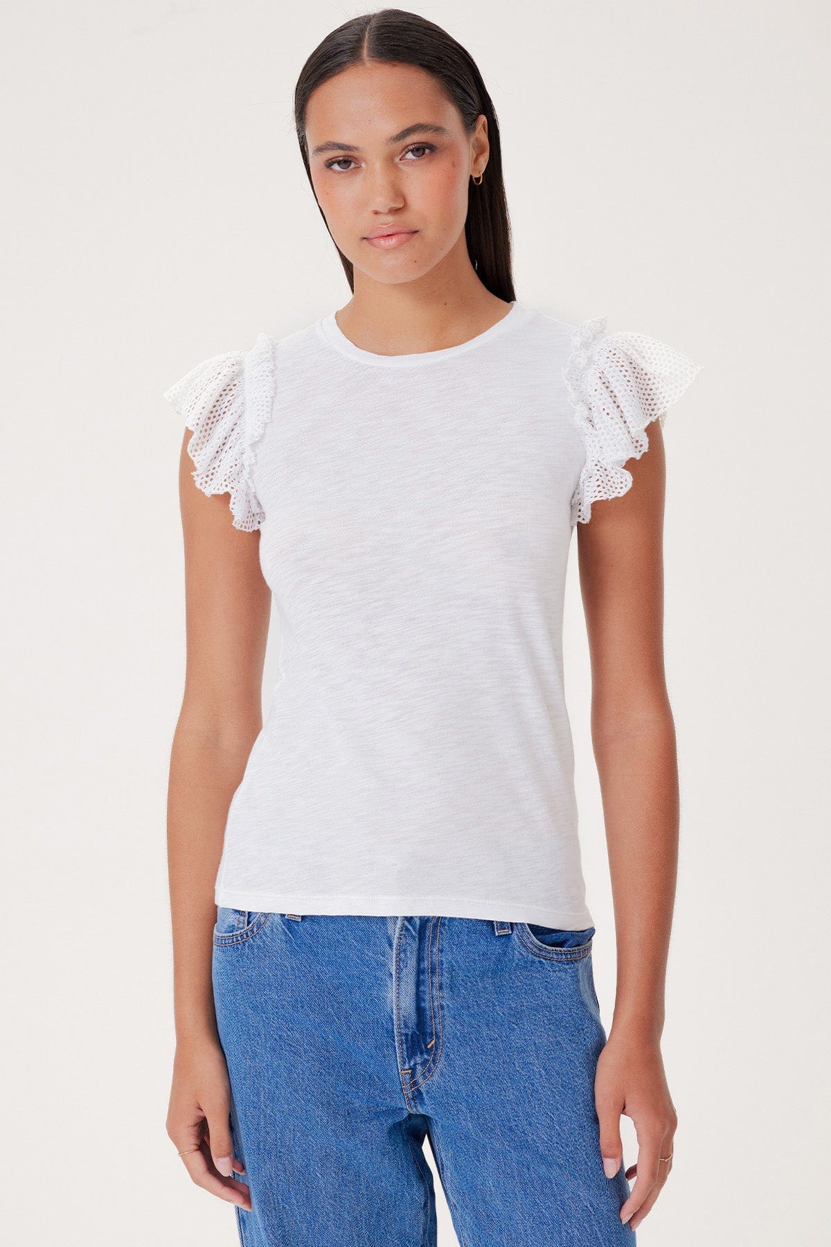 Goldie LeWinter TEES XS / White Isabel Ruffle Shell