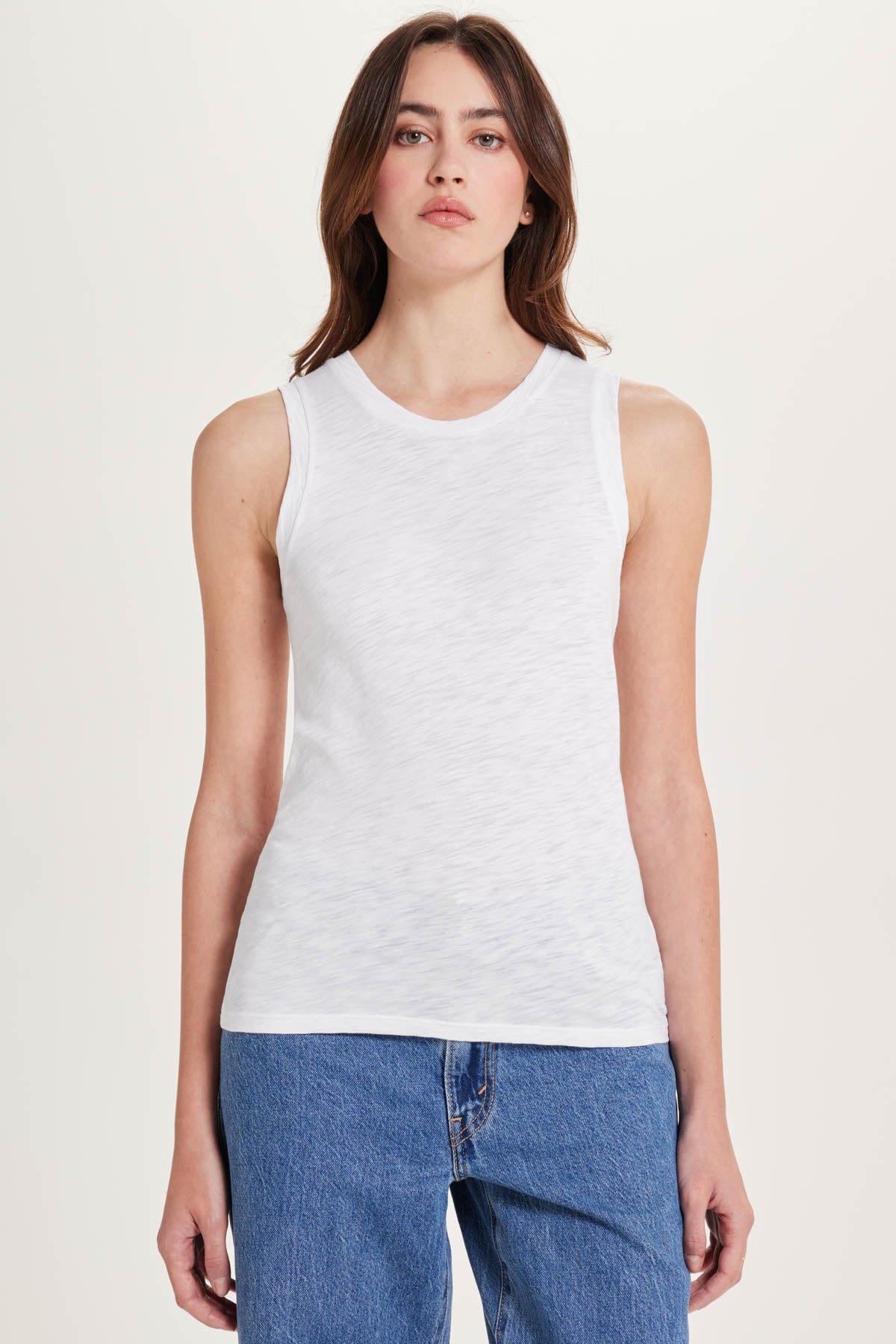 Goldie LeWinter TEES XS / White Signature Slub Crew Tank