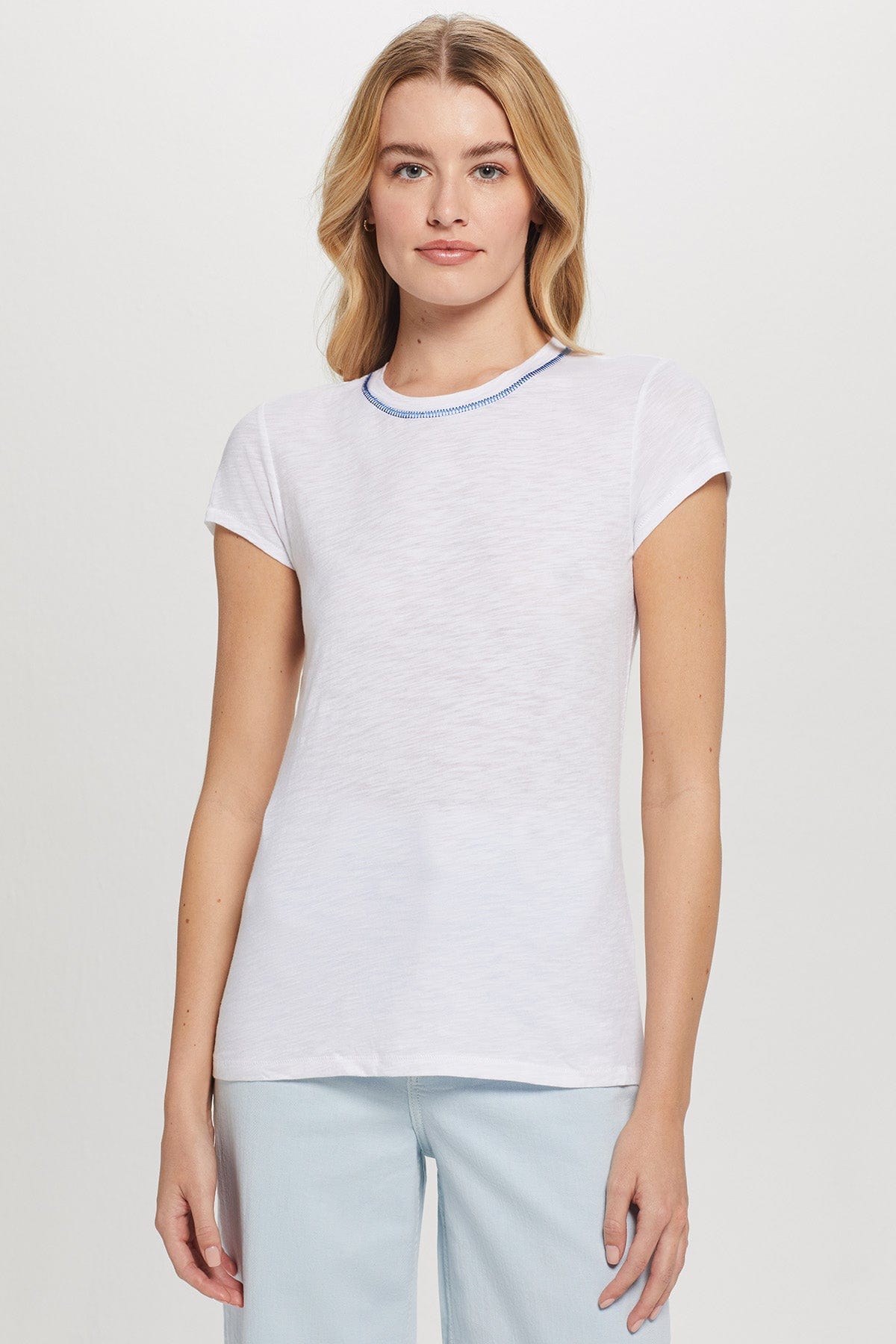 Goldie LeWinter TEES XS / White Signature Stitch Ringer Tee