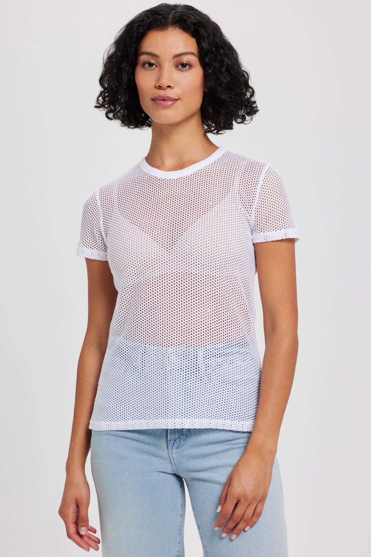 Goldie LeWinter TEES XS / White Whitney Fishnet Tee