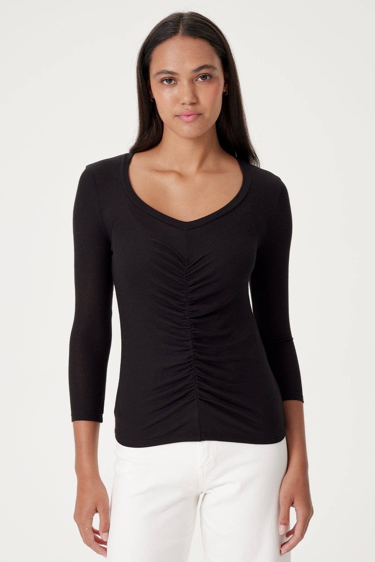 Goldie LeWinter XS / Black Cate Ribbed Top