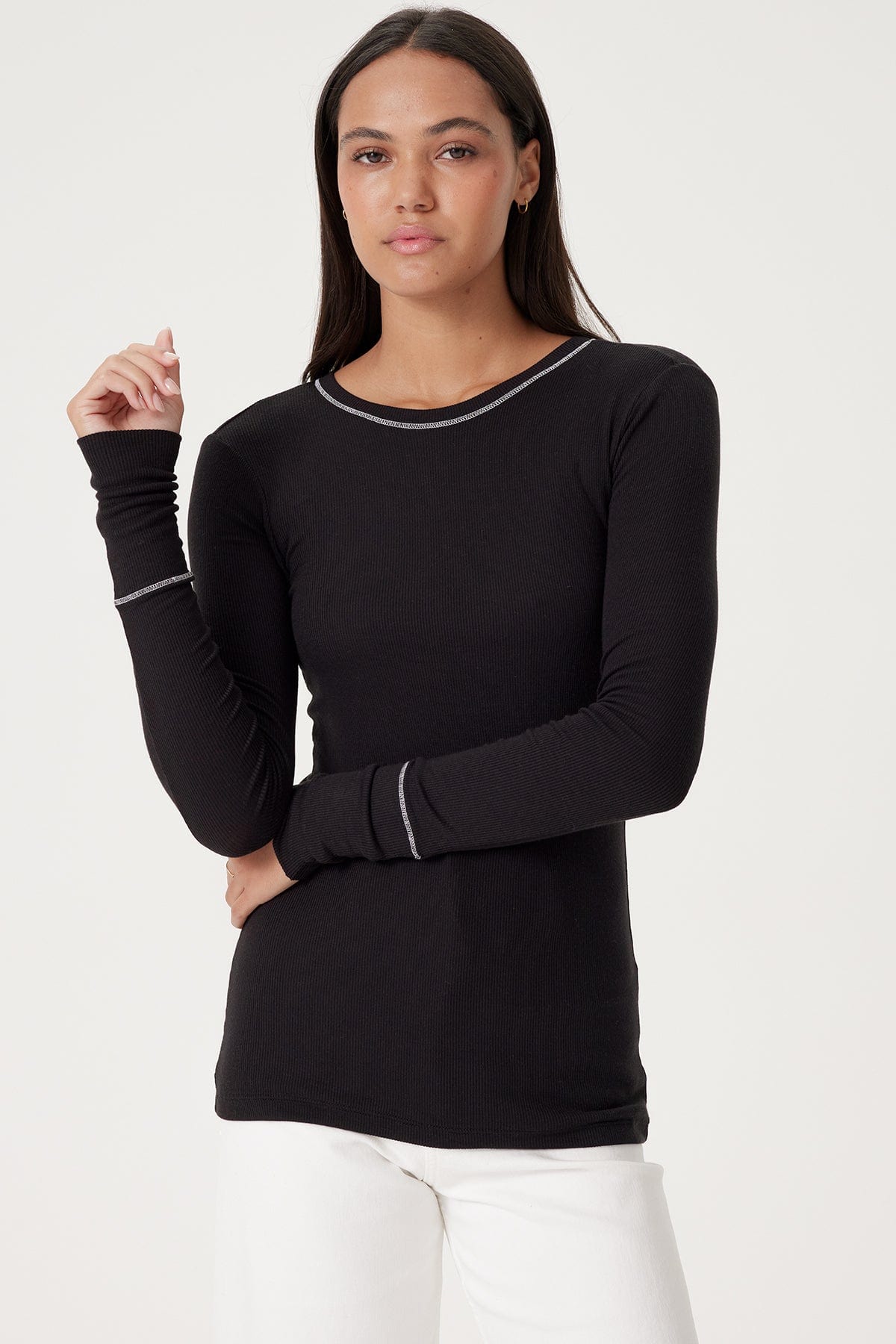 Goldie LeWinter XS / Black Lilian Ribbed Top