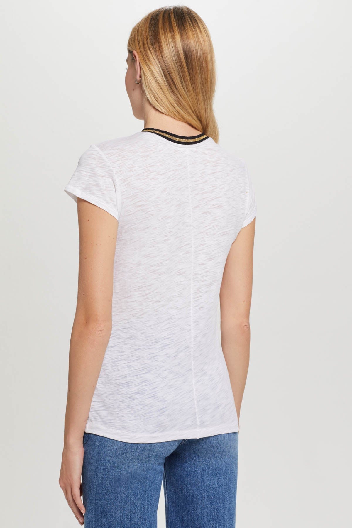 Goldie LeWinter TEES Metallic Tipped Ringer Tee