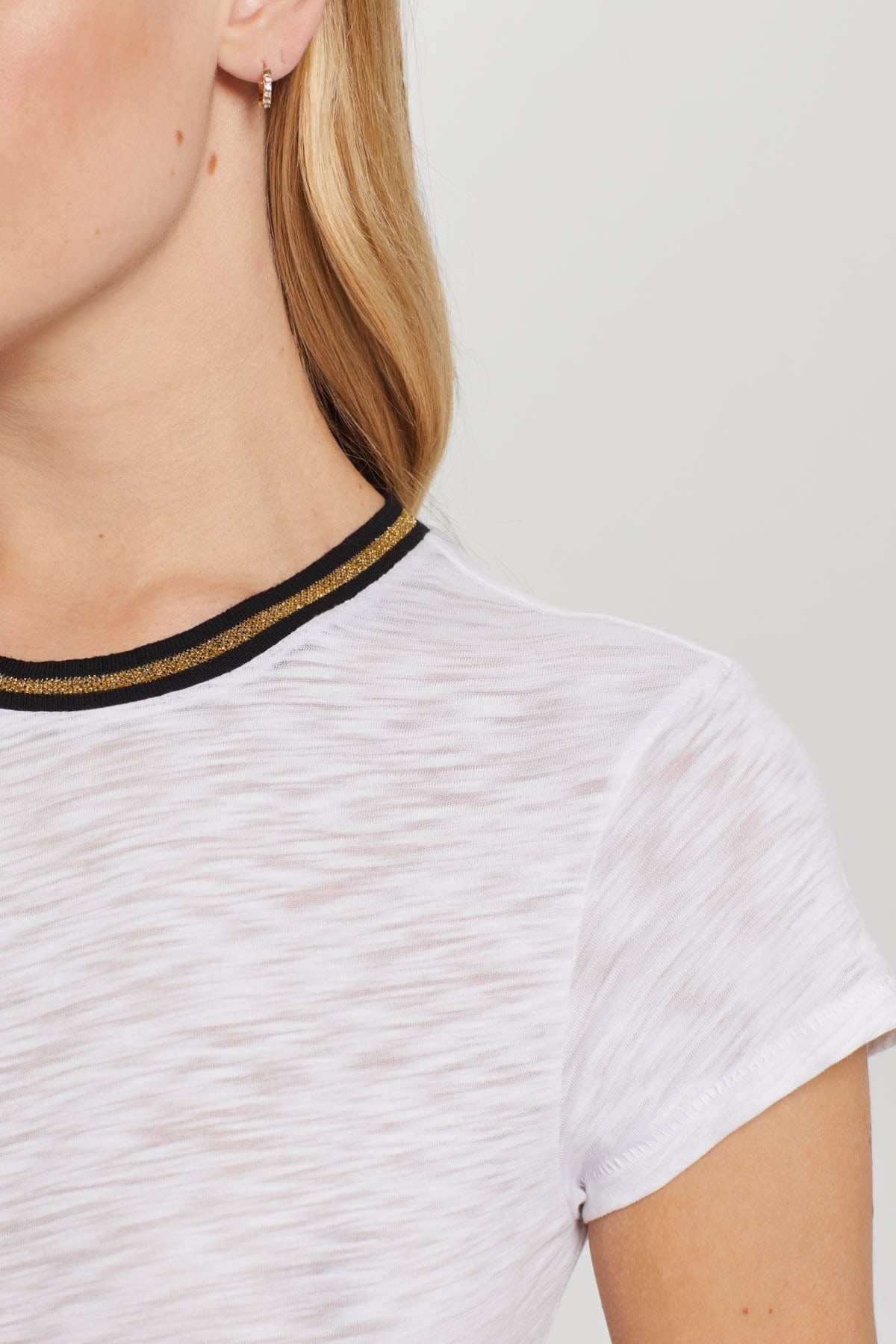 Goldie LeWinter TEES Metallic Tipped Ringer Tee